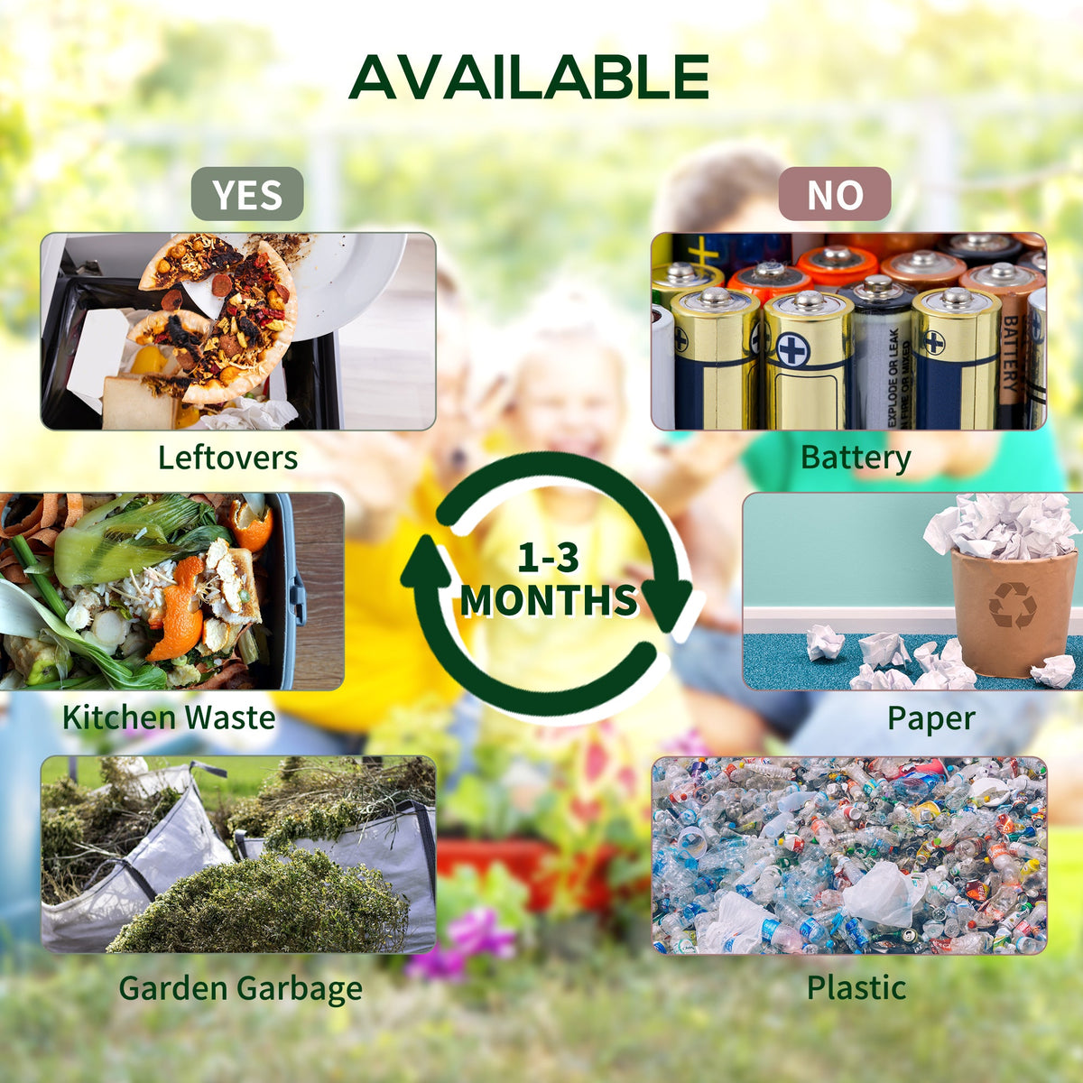Dual Chamber Garden Compost Bin, 130L Rotating Composter, Compost Maker with Ventilation Openings and Steel Legs, Green and Black