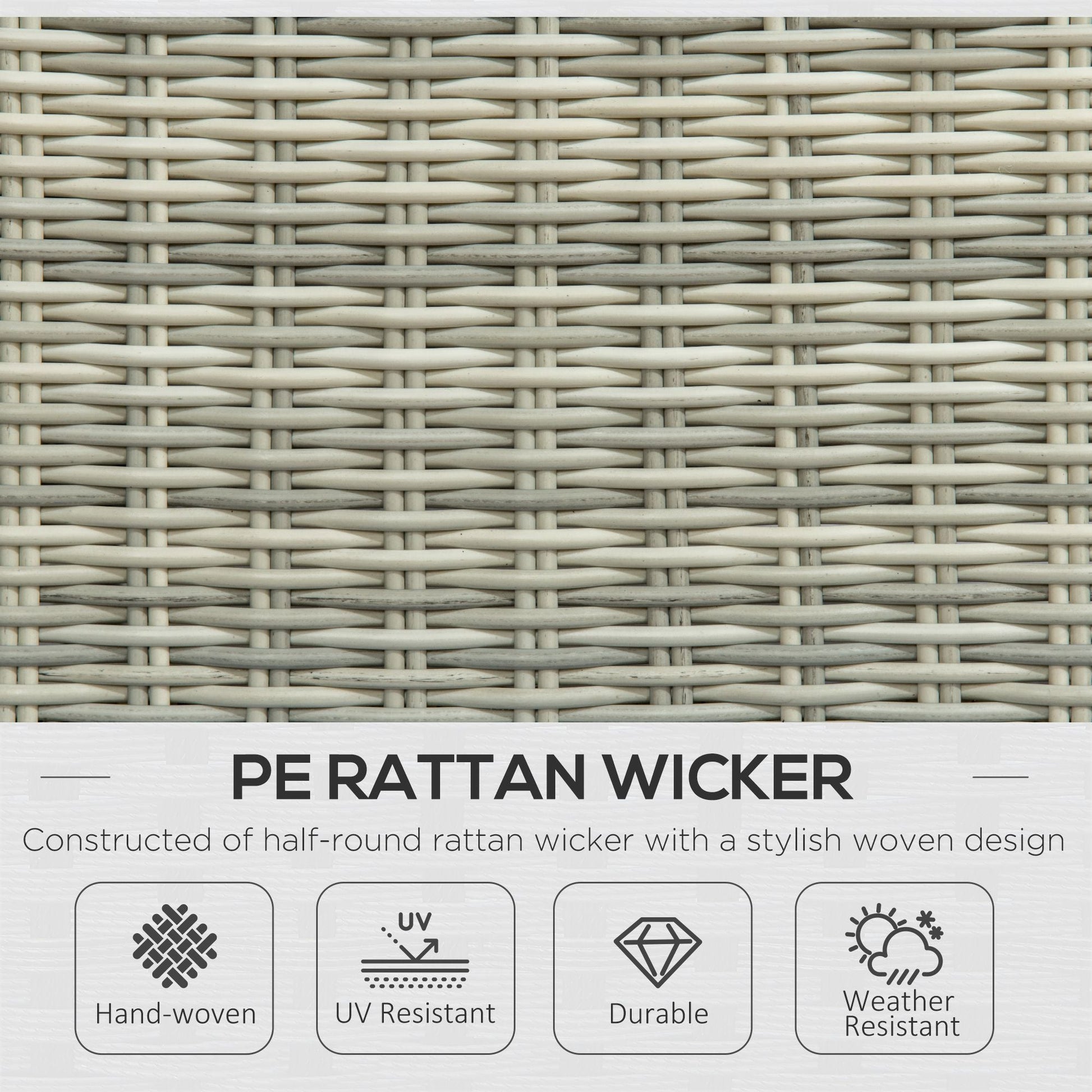 5 Pieces Rattan Bistro Set with Adjustable Back, Reclining Wicker Balcony Furniture with Cushions, Glass Top Coffee Table and Footstools, Outdoor Table and Chairs, Grey