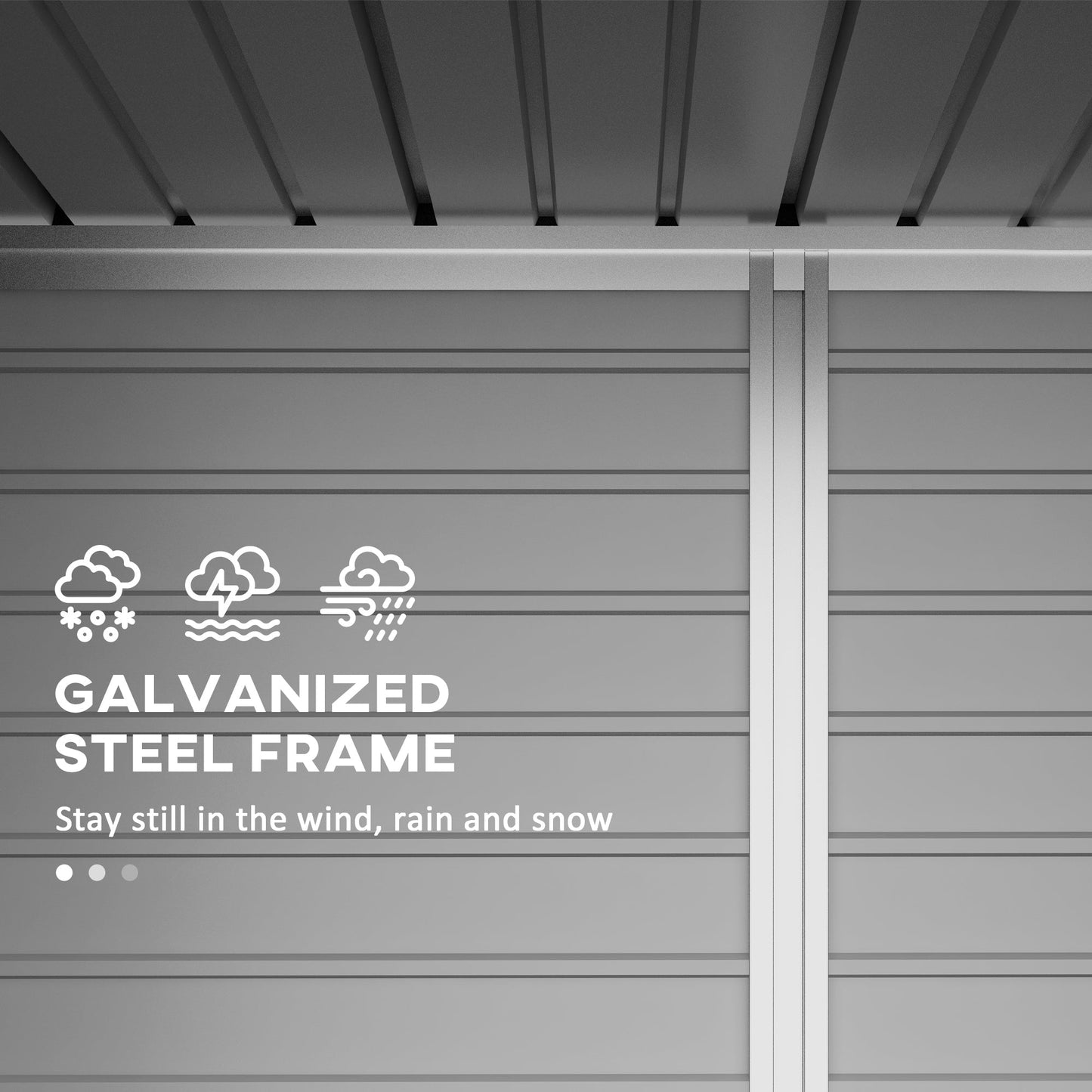 8 x 4FT Garden Shed. Galvanised Metal Shed, Outdoor Tool Storage Shed with Pent Roof, Lockable Door and 2 Vents, Grey