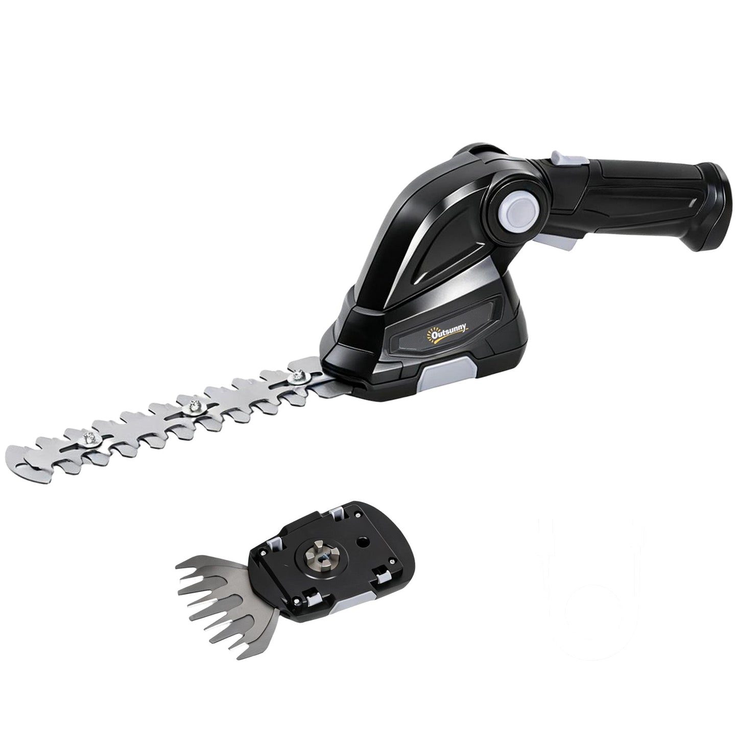 2-in-1 Cordless Hedge Trimmer & Grass Shear with 7.2V 2 x Rechargeable 2000mAh Batteries, 2 Changeable Blades, Charger, Lightweight Handheld Cutter for Bushes, Branches, Shrubs, Lawn Edging
