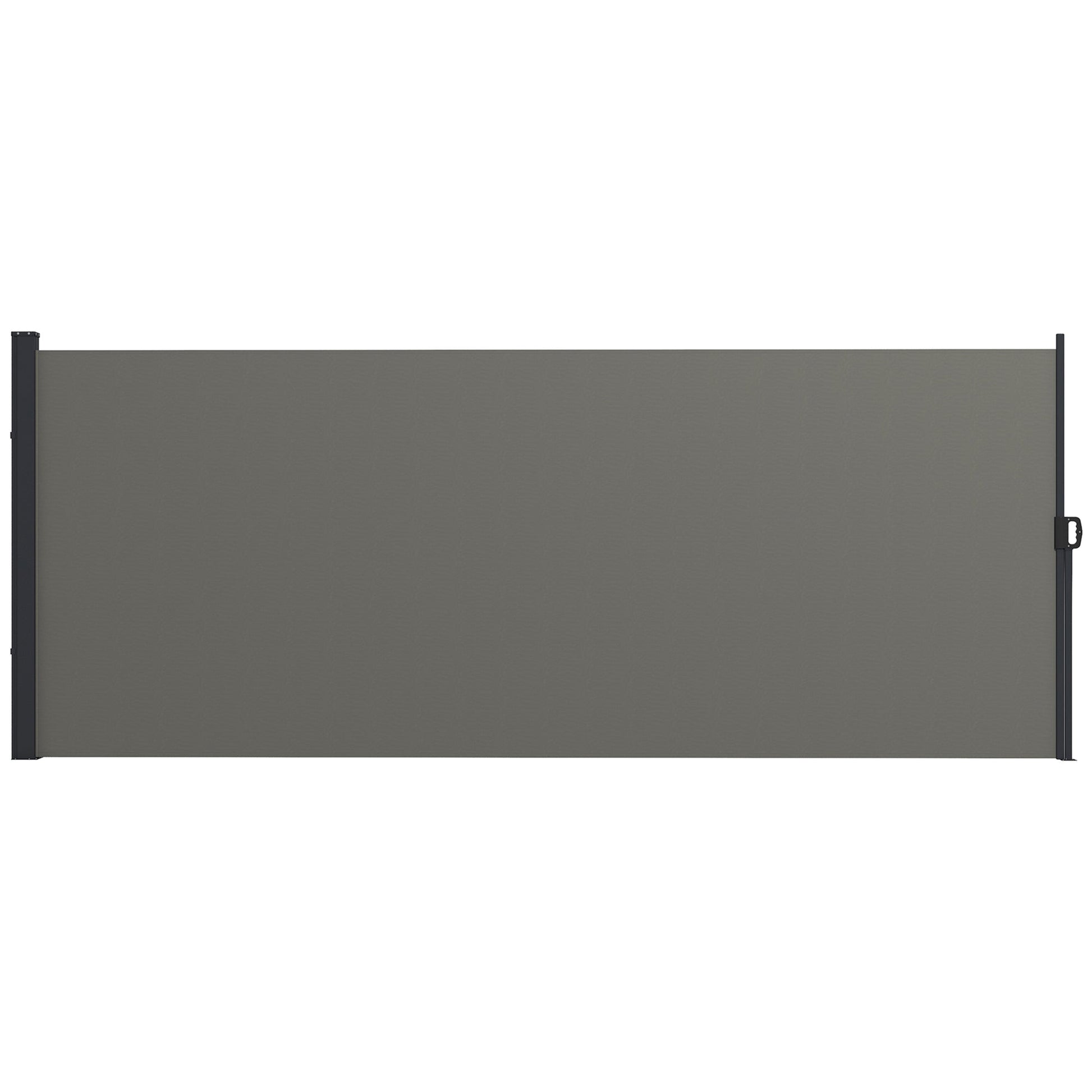 Retractable Side Awning, Garden Privacy Screen Divider, Full Cassette Wind Breaker for Hot Tub, Balcony, Terrace, Pool, 400 x 160cm, Dark Grey