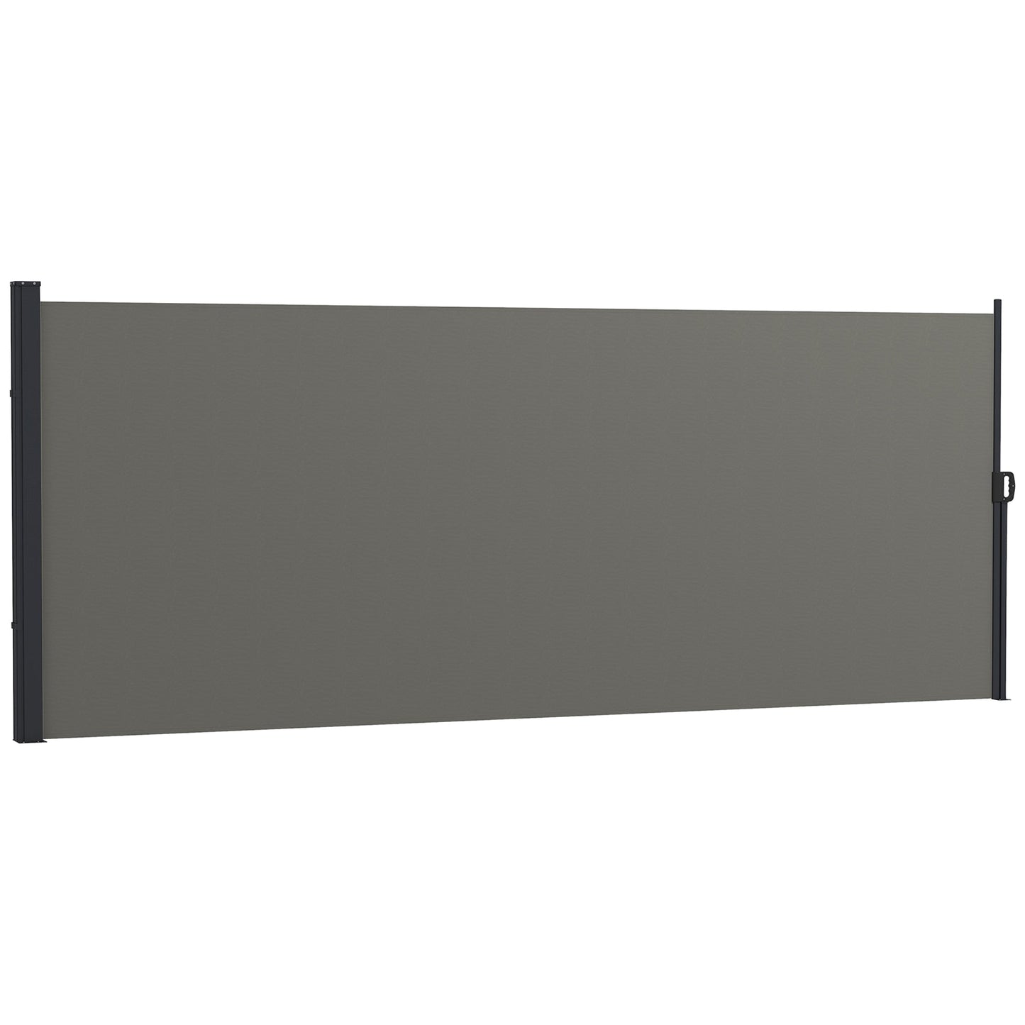 Retractable Side Awning, Garden Privacy Screen Divider, Full Cassette Wind Breaker for Hot Tub, Balcony, Terrace, Pool, 400 x 160cm, Dark Grey