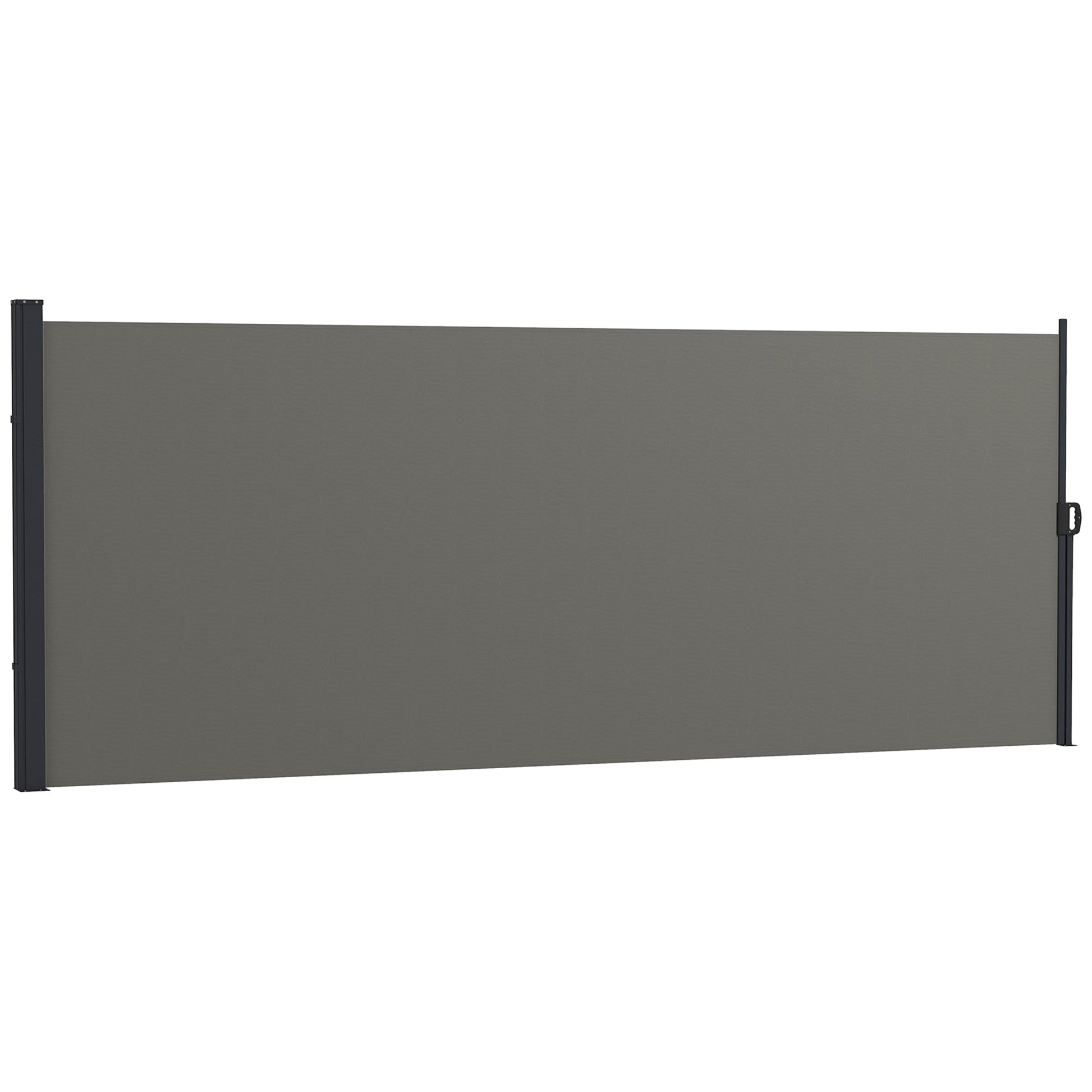 Retractable Side Awning, Garden Privacy Screen Divider, Full Cassette Wind Breaker for Hot Tub, Balcony, Terrace, Pool, 400 x 160cm, Dark Grey