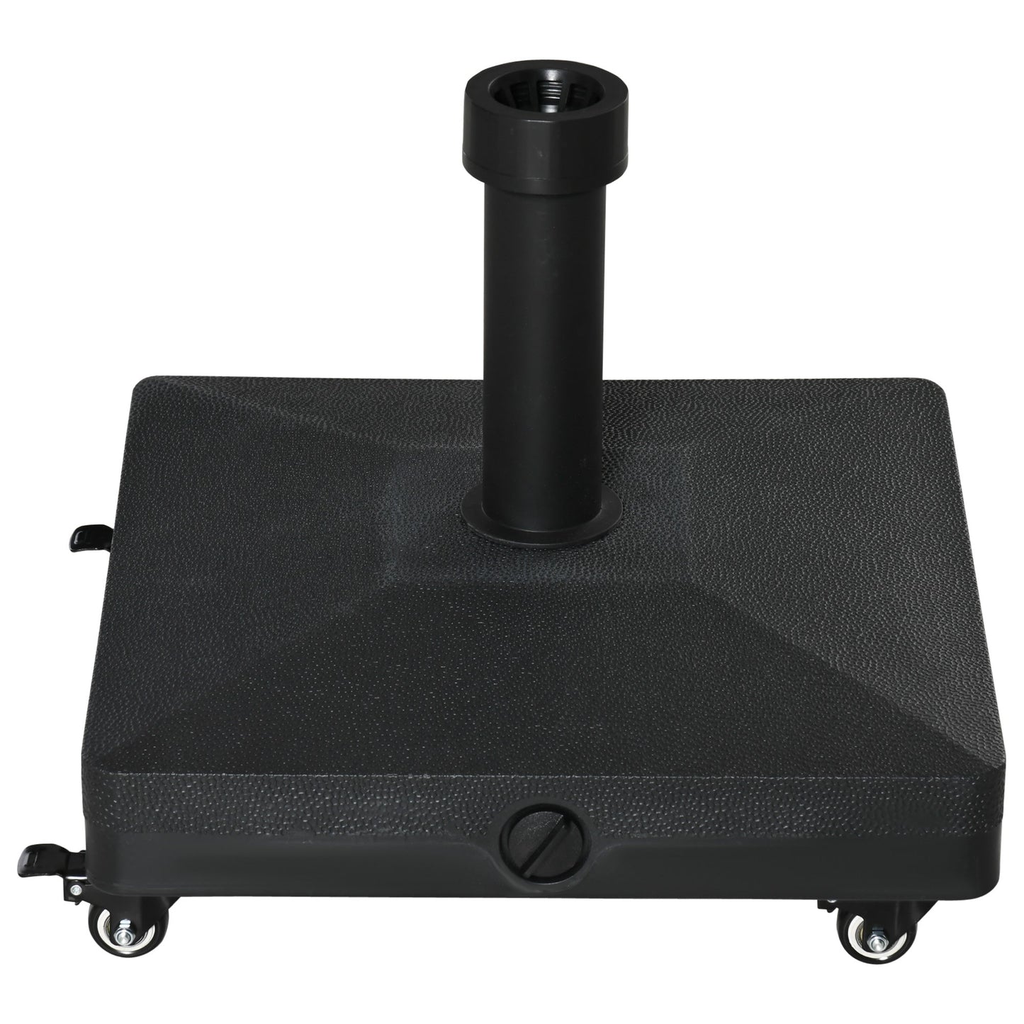 20kg Heavy Duty Garden Parasol Base Stand with Wheels Sand or Water Filled Patio Umbrella Base Square Outdoor Umbrella Stand Holder, Black