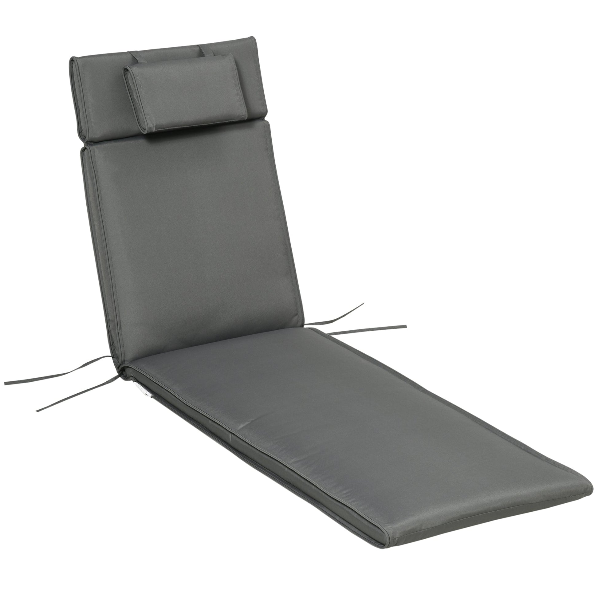 Outdoor Garden Patio Folding High Back Chair Cushion Replacement Seat Pad - Grey