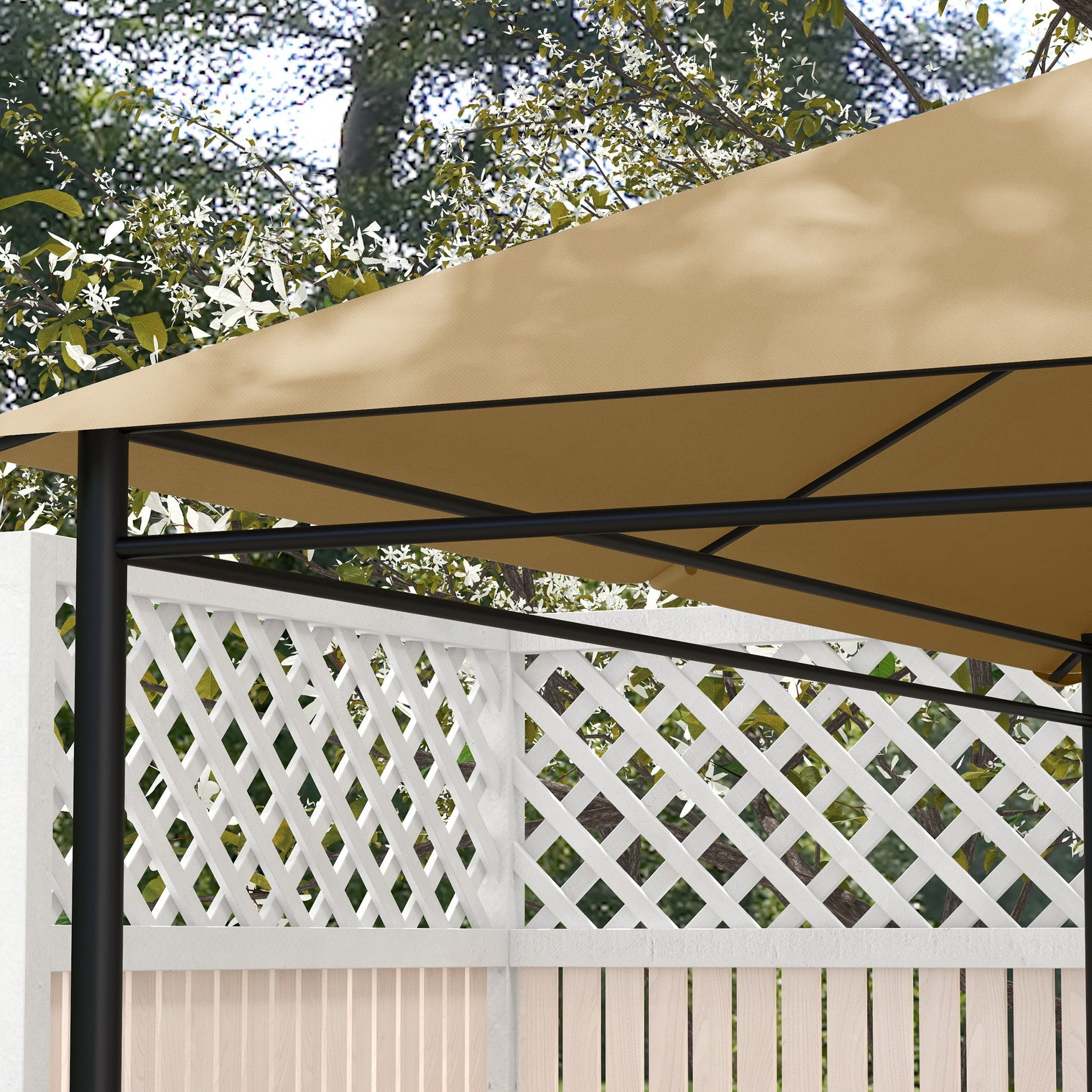3 x 4m Gazebo Canopy Replacement Covers, Garden Gazebo Roof Replacement with Vents and Drain Holes, TOP COVER ONLY, Khaki