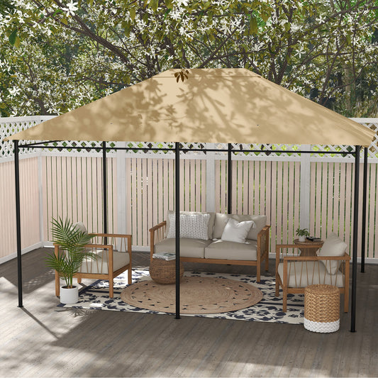 3 x 4m Gazebo Canopy Replacement Covers, Garden Gazebo Roof Replacement with Vents and Drain Holes, TOP COVER ONLY, Khaki