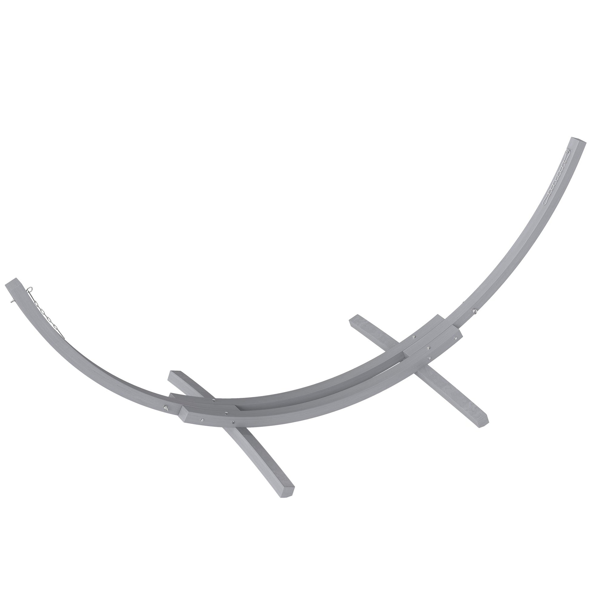3(m) Wooden Hammock Stand, 1 Person Hammock Frame with Chain and Safety Buckles, Pine Wood Arc Stand for Garden, Patio, Outdoor and Indoor, Grey