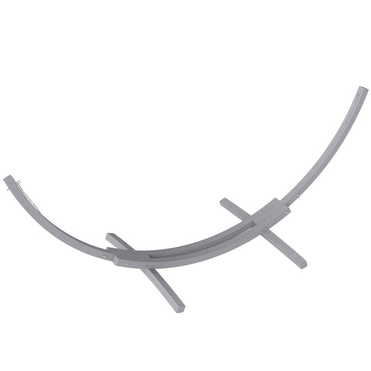3(m) Wooden Hammock Stand, 1 Person Hammock Frame with Chain and Safety Buckles, Pine Wood Arc Stand for Garden, Patio, Outdoor and Indoor, Grey