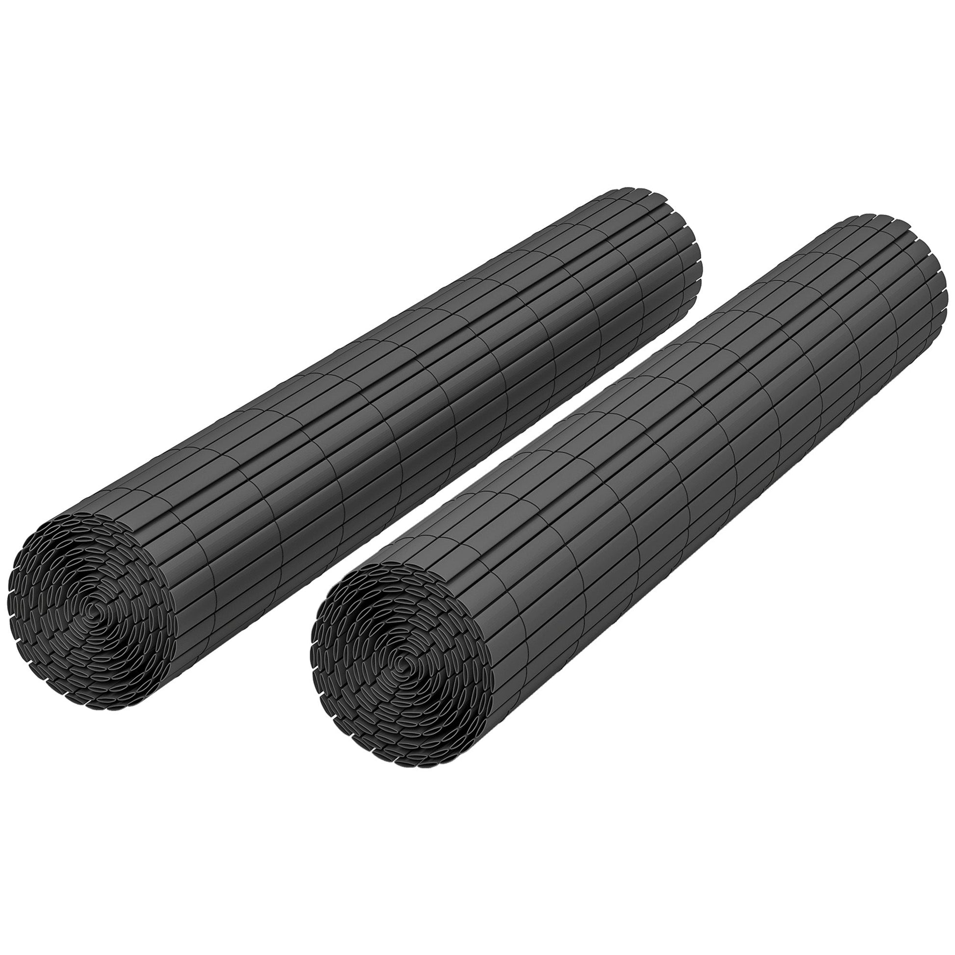 2Pcs Plastic Privacy Screening Fence, 1 m x 3 m Waterproof Windbreak Fence, UV-Resistant Garden Screening for Balcony, Terrace and Outdoor Use, Dark Grey