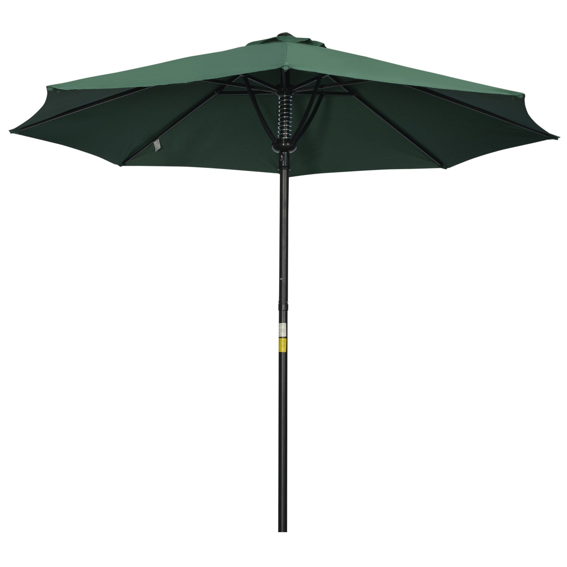 Garden 3(m) Parasol Umbrella, Outdoor Market Table Umbrella Sun Shade Canopy with 8 Ribs, Easy Push to Open, Green