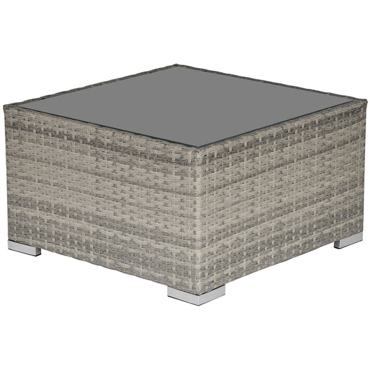 Patio Rattan Coffee Table Ready to Use Outdoor Furniture Suitable for Garden Backyard, Grey