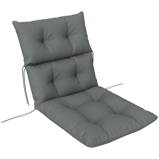 Tufted Adirondack Chair Cushion, Thick Garden Seat Cushion Pad with Backrest, Rocking Chair Cushion with Ties for Outdoor and Indoor Use, Light Grey