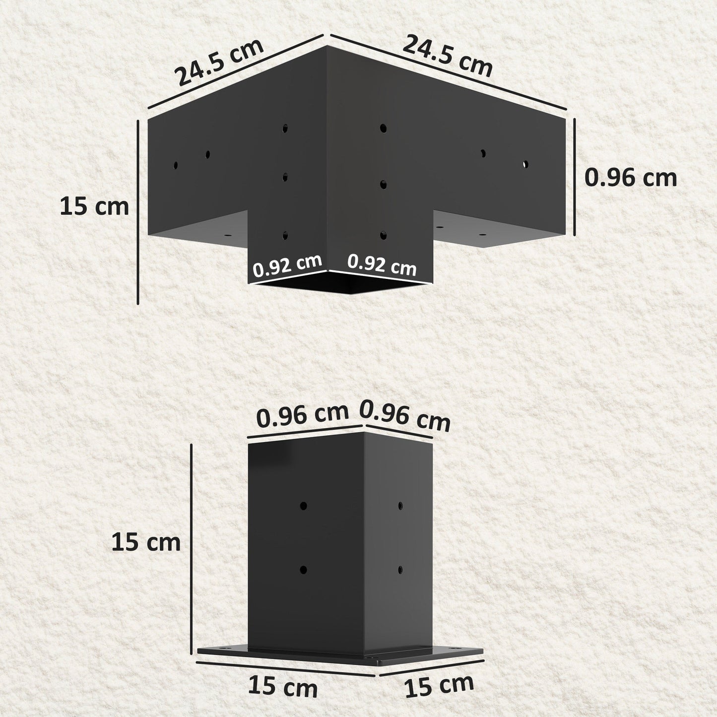 Pergola Kit, DIY Pergola Brackets with 3-Way Pergola Corner Brackets and Post Base for 4" x 4" (Actual 3.6" x 3.6") Lumber, 8 PCS Includes Screws