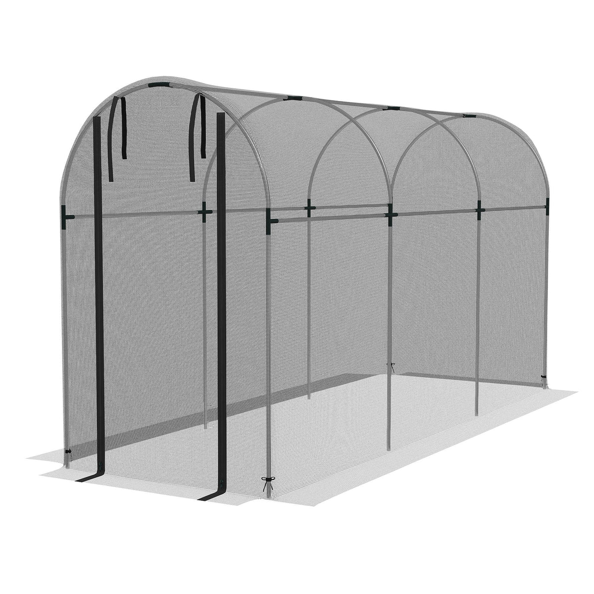 Fruit Cage Bird Netting, Heavy Duty Fruit and Vegetable Protection Tent with Zipped Door, Anti Bird, Insects, Small Animals, 1.2 x 3.6 x 1.9m, Black