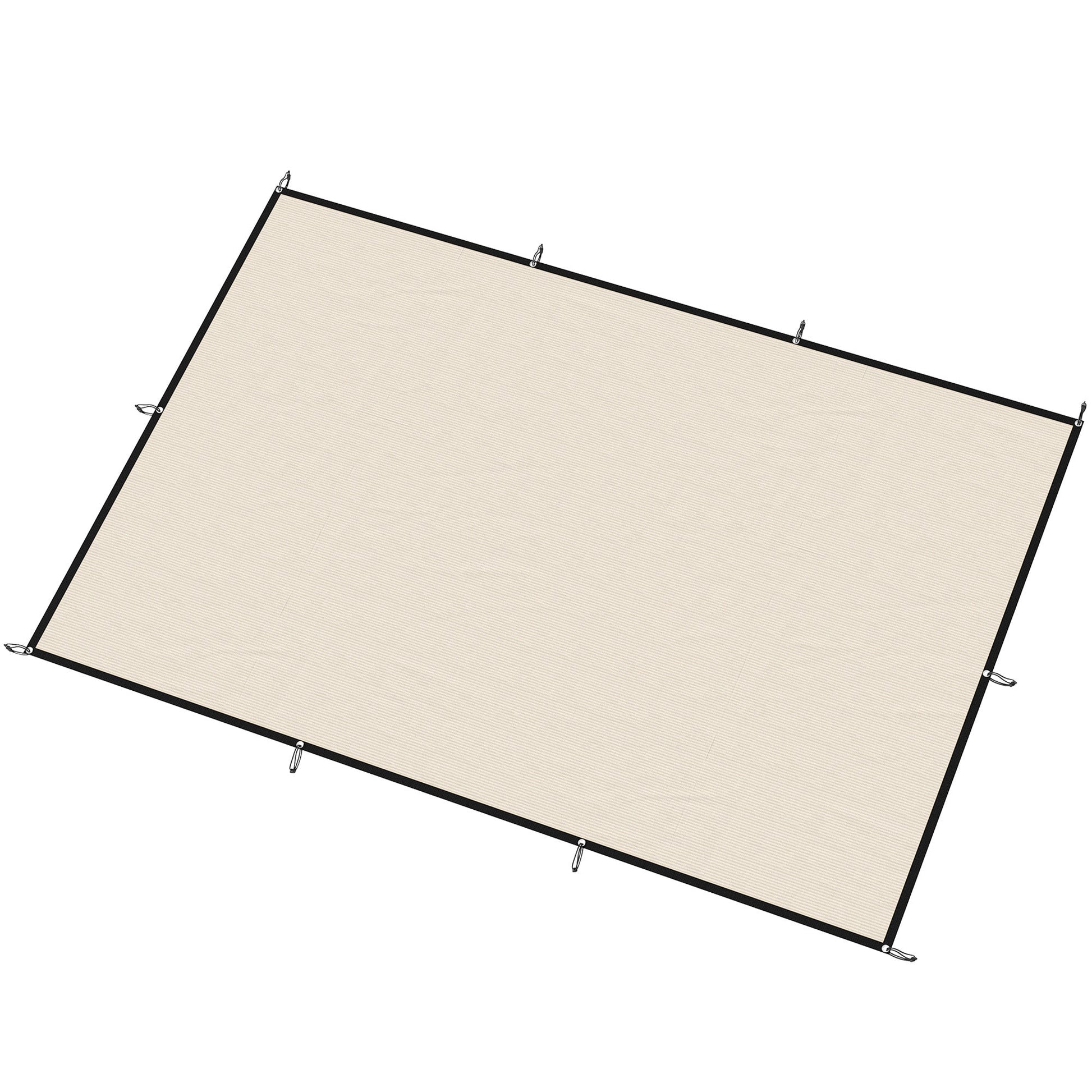 Sun Shade Sail, 2 x 3 m Rectangle Sunscreen Awning Canopy with Stainless Steel Eyelets and Bungee Cords, UV Protection Shade Sail  for Outdoors, Garden, Patio, Beige