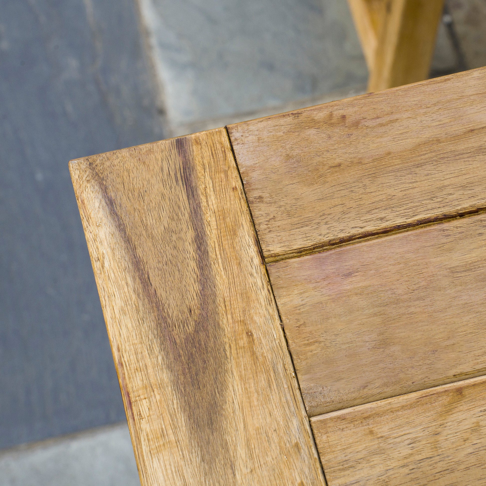 3 Pieces Picnic Bench Set with Table and 2 Benches, Acacia wood Dining Trestle Beer Table and Seat,  Natural Wood Finish