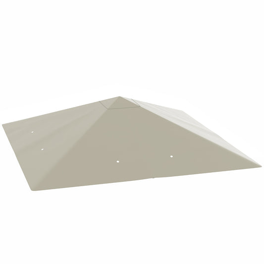 3 x 3(m) Gazebo Canopy Replacement Cover, Garden Gazebo Roof Replacement with Drain Holes, Water Resistant Plastic Coating, 370g/㎡, UPF30+, TOP COVER ONLY, Grey