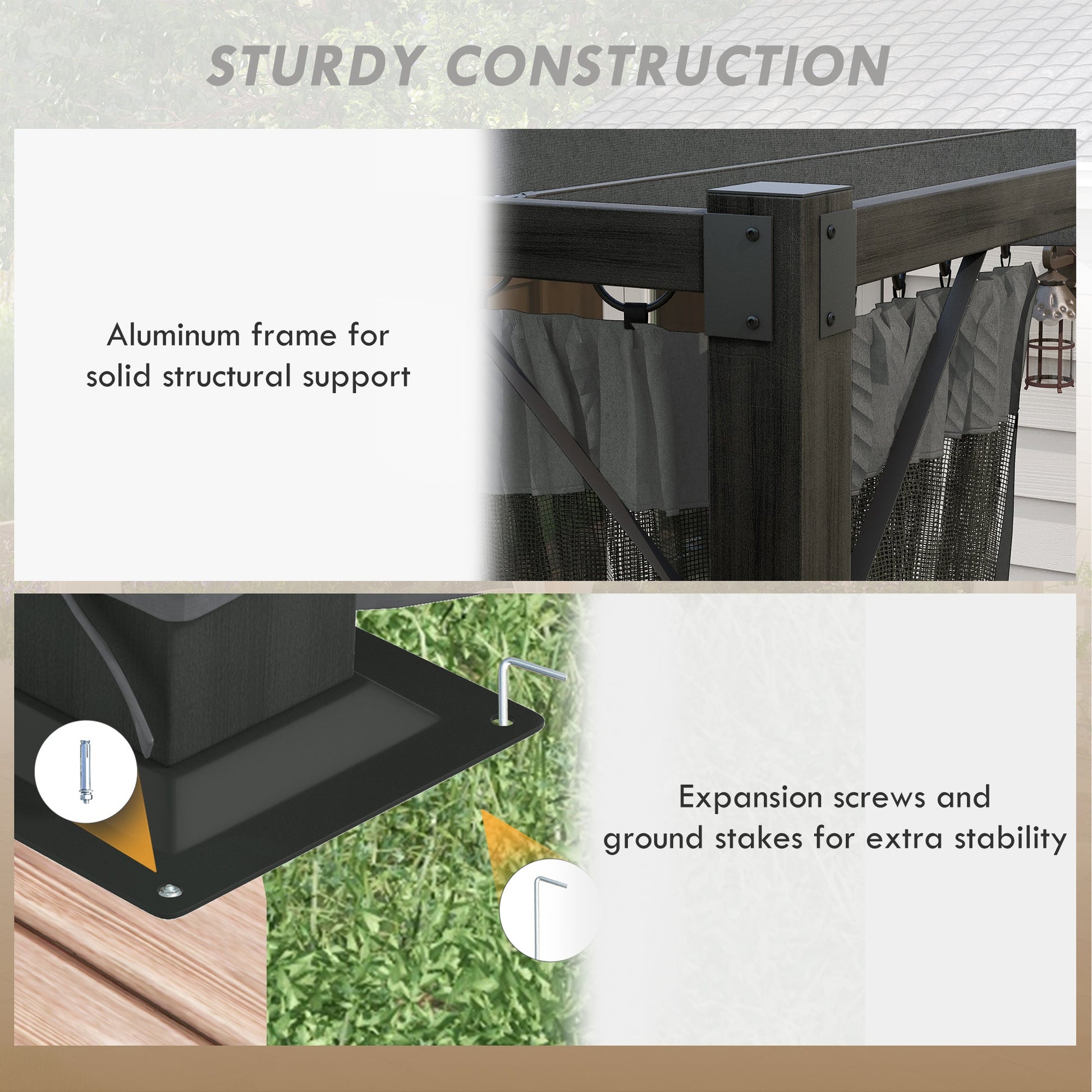 3 x 4 m Pergola with Retractable Roof Canopy and Netting Sidewalls, Aluminium Frame Garden Gazebo Outdoor Sun Shade Shelter for Grill, Patio, Deck, Dark Grey
