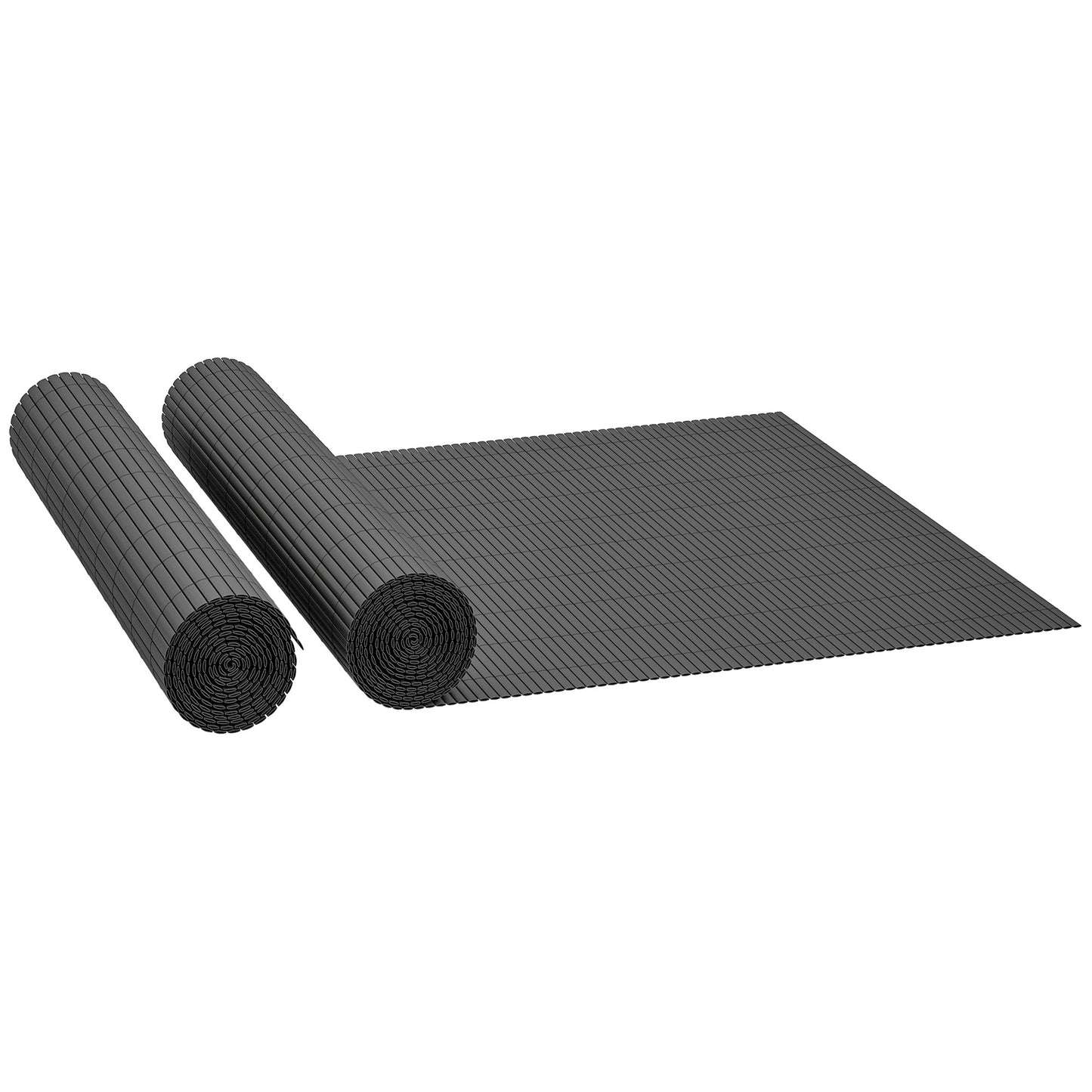 2Pcs Plastic Privacy Screening Fence, 1 m x 5 m Waterproof Windbreak Fence, UV-Resistant Garden Screening for Balcony, Terrace and Outdoor Use, Dark Grey