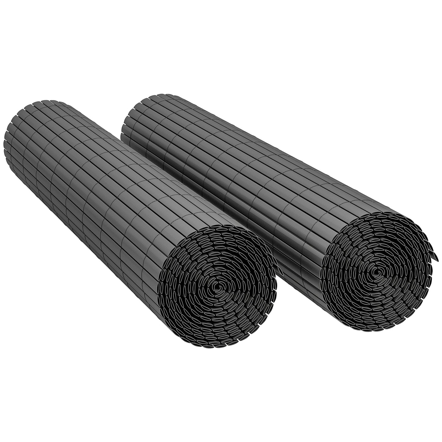 2Pcs Plastic Privacy Screening Fence, 1 m x 5 m Waterproof Windbreak Fence, UV-Resistant Garden Screening for Balcony, Terrace and Outdoor Use, Dark Grey