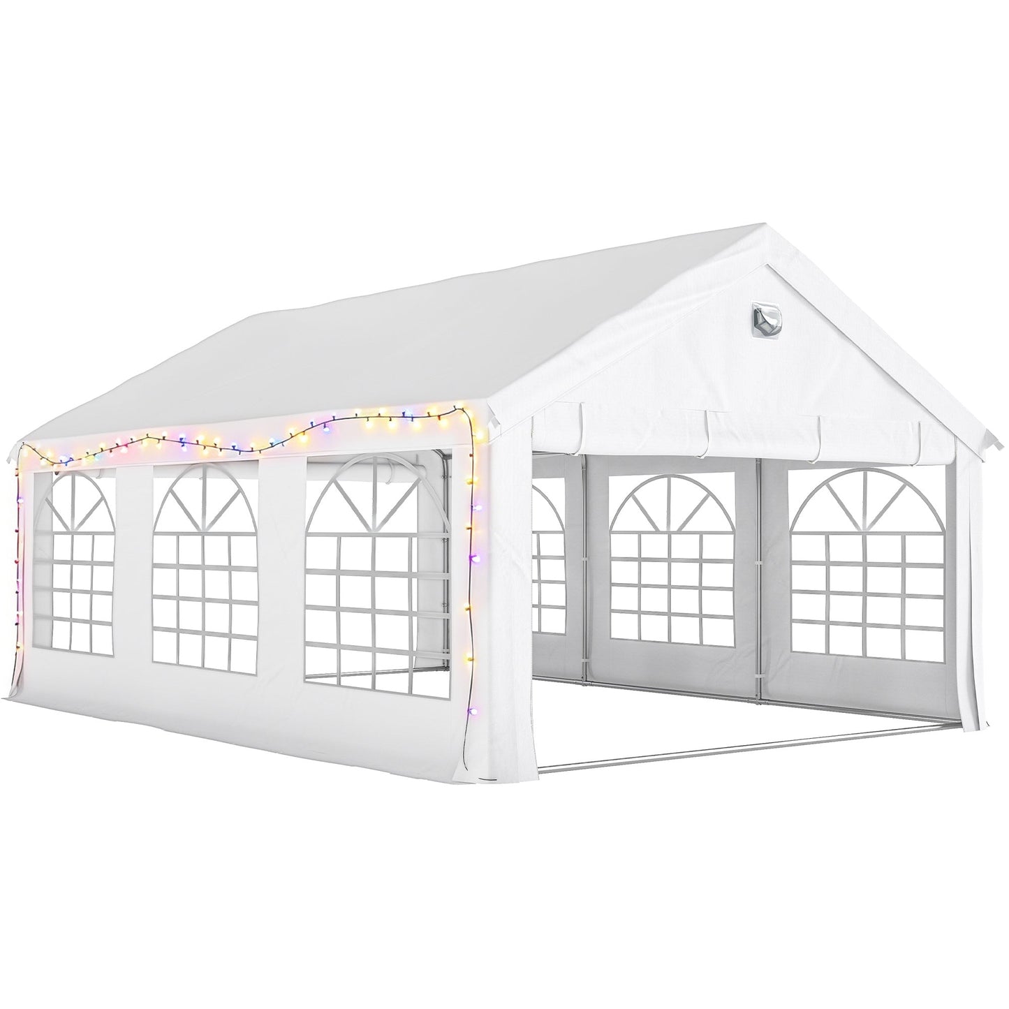 4 x 6 m Gazebo with sides, Outdoor Marquee Party Tent with 4 Removable Sidewalls for Wedding, Events, White