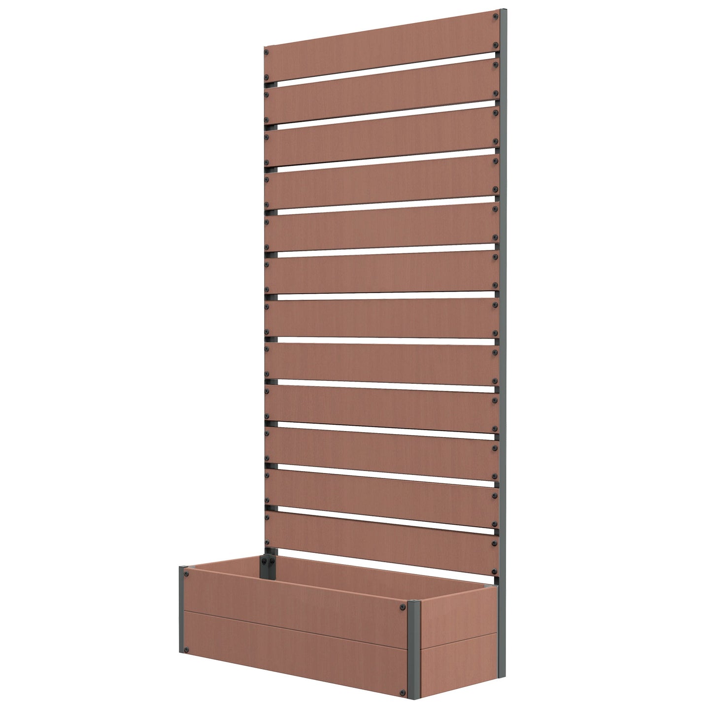 Garden Planter with Trellis for Climbing Plants, Vines, Flowers, Freestanding Raised Bed for Garden, Outdoor, Patio, Planter Box with Drainage Gap, Light Brown