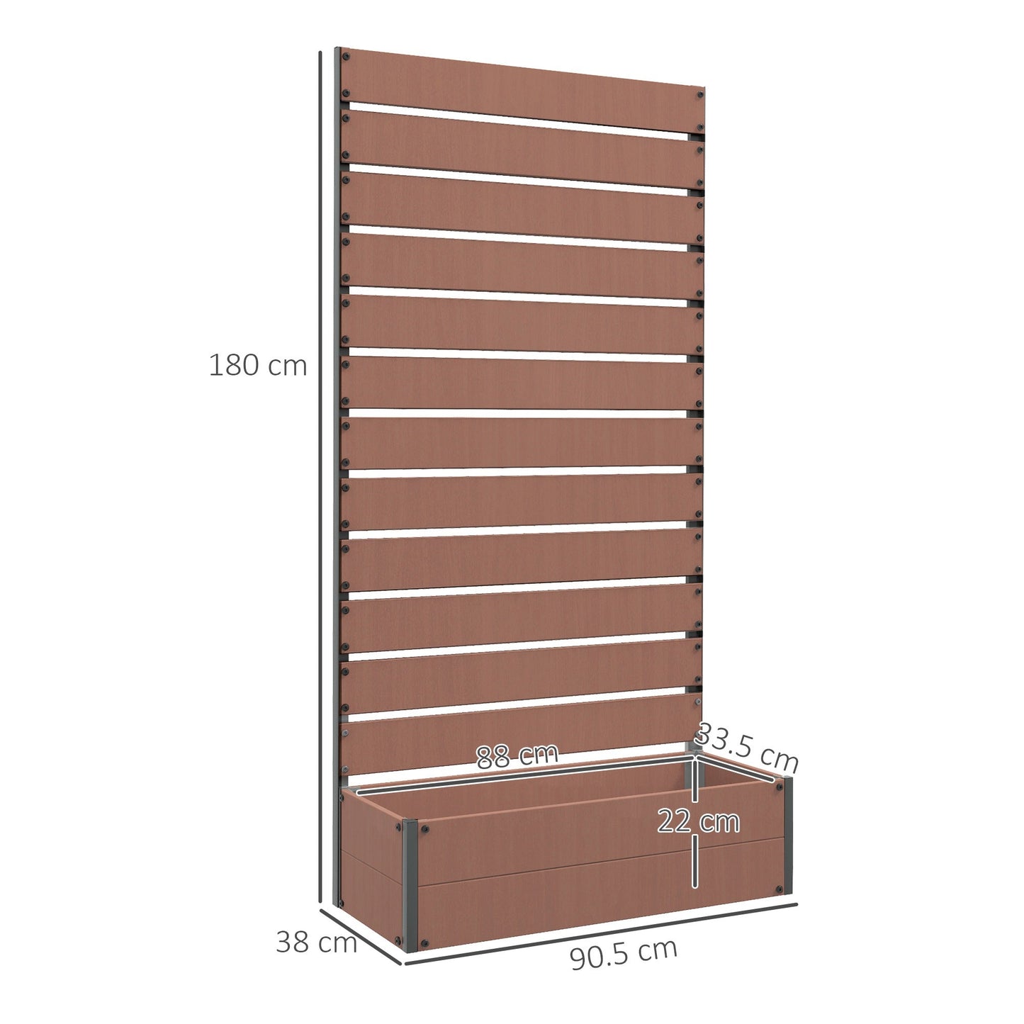 Garden Planter with Trellis for Climbing Plants, Vines, Flowers, Freestanding Raised Bed for Garden, Outdoor, Patio, Planter Box with Drainage Gap, Light Brown