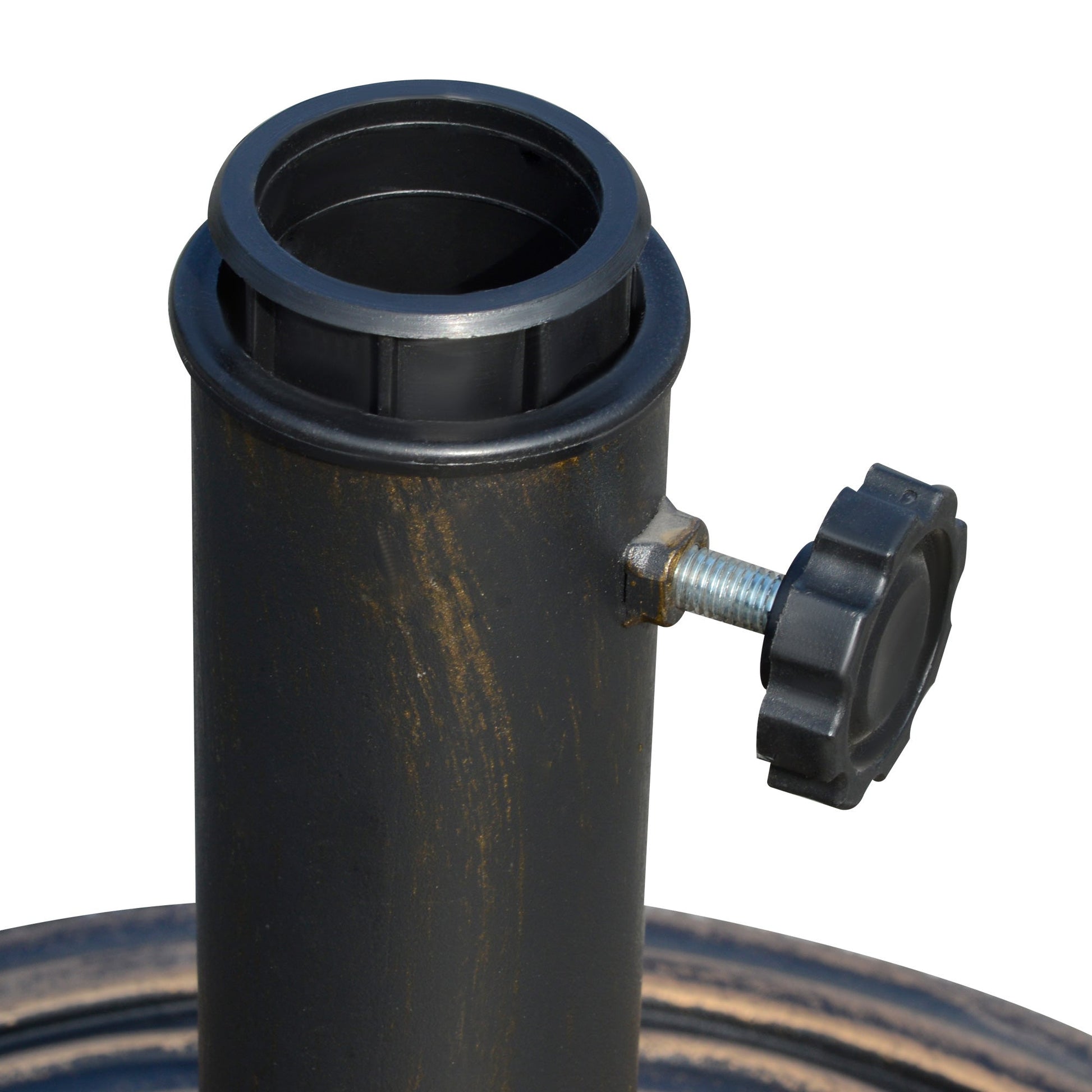 11.5kg Garden Parasol Base, Round Heavy Duty Umbrella Stand Holder, Resin Parasol Stand for 38mm or 48mm Outdoor Umbrella Poles, Bronze Tone