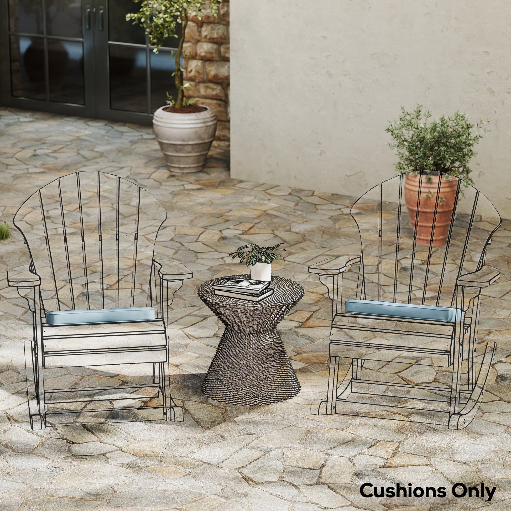 Set of 6 Chair Cushion Seat Pads Dining Chair w/ Straps, Indoor Outdoor Removable Tie On Garden Patio, Light Grey
