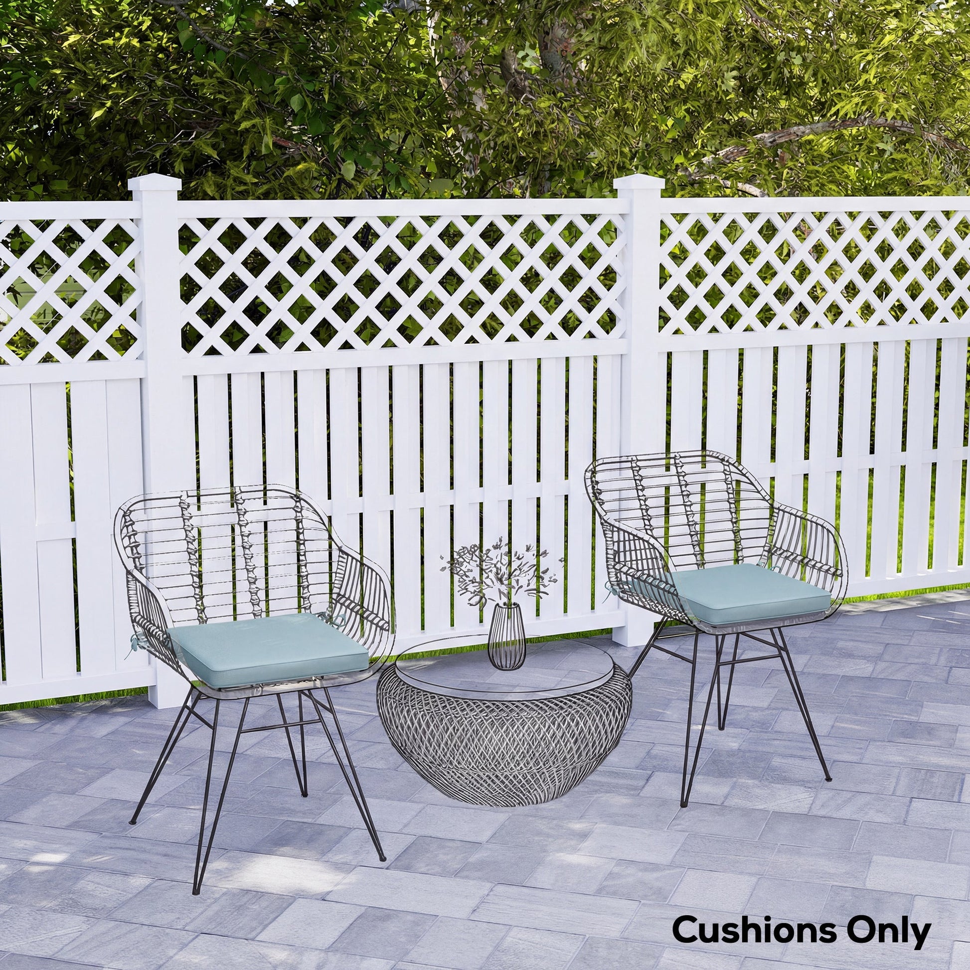 Set of 6 Chair Cushion Seat Pads Dining Chair w/ Straps, Indoor Outdoor Removable Tie On Garden Patio, Light Grey