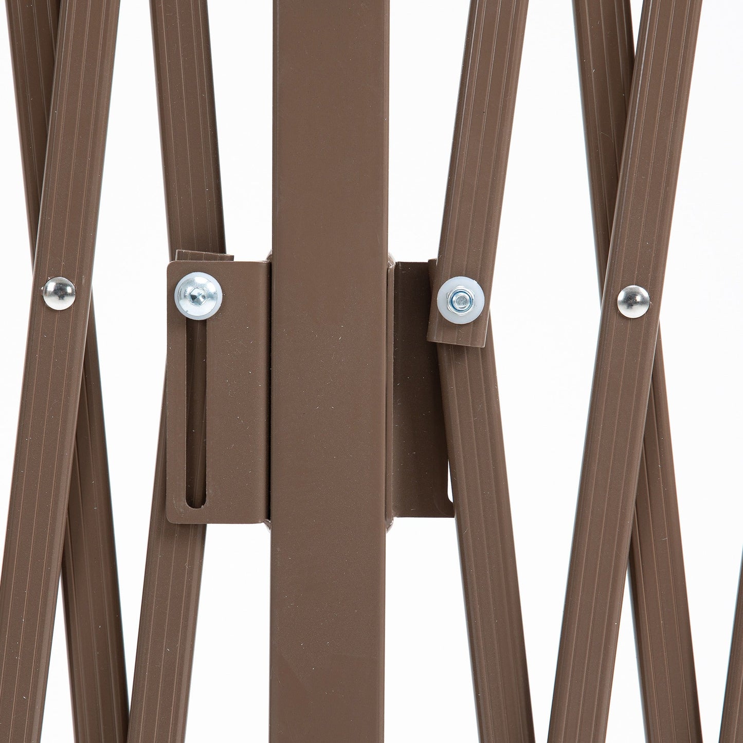 Expanding Fence Panel, Freestanding Aluminium Alloy Trellis Fence with Movable Scissor Grid and Wheel, 52-405cm Foldable Decorative Garden Fence for Patio Pet Safety, Dark Brown