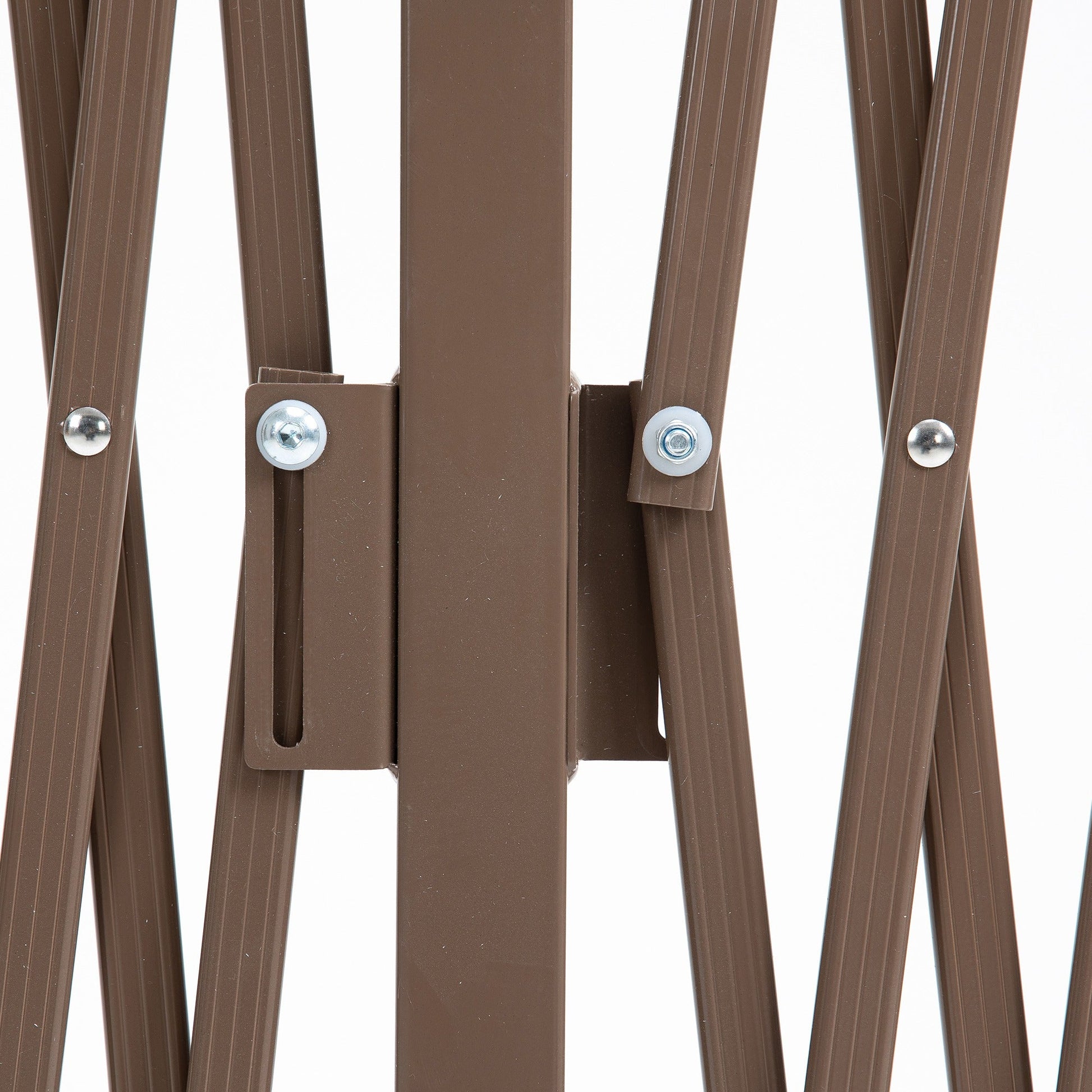 Expanding Fence Panel, Freestanding Aluminium Alloy Trellis Fence with Movable Scissor Grid and Wheel, 52-405cm Foldable Decorative Garden Fence for Patio Pet Safety, Dark Brown