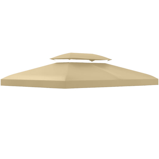 3x4m Gazebo Canopy Replacement Cover, 2 Tier Top Roof UV Cover Garden Patio Outdoor Sun Awning Shelters, Cream White  (TOP COVER ONLY)