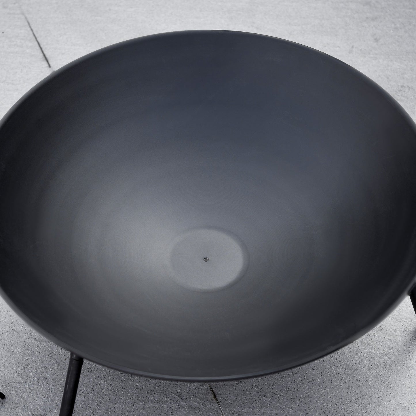 Dia. 47 x 21 cm Outdoor Fire Pit, Portable Round Firepit with Poker, for Garden, Camping, Bonfire, Picnic, Black