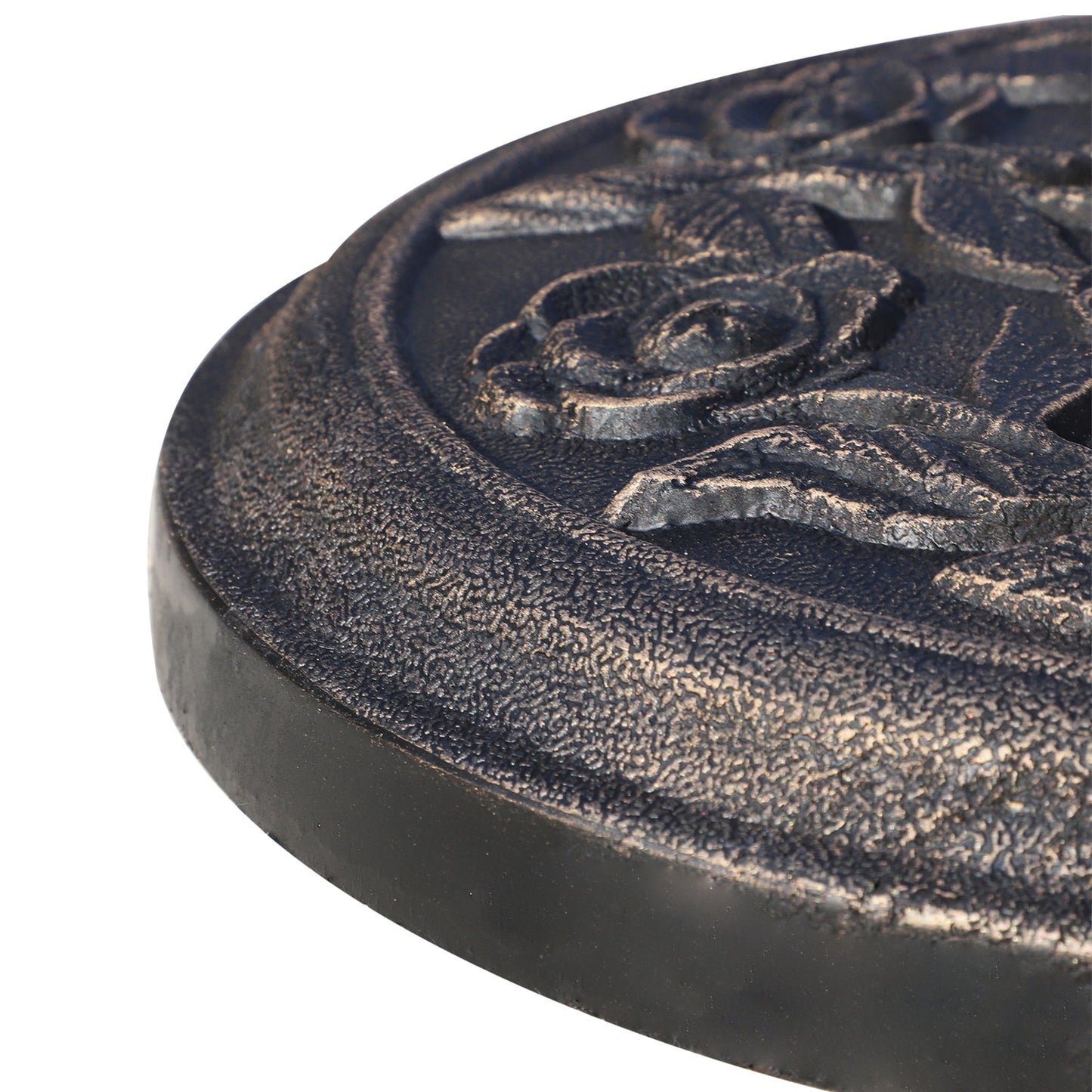 9kg Garden Parasol Base, Round Resin Sun Umbrella Base, Outdoor Umbrella Stand for 38mm or 48mm Outdoor Umbrella Poles, Bronze Tone