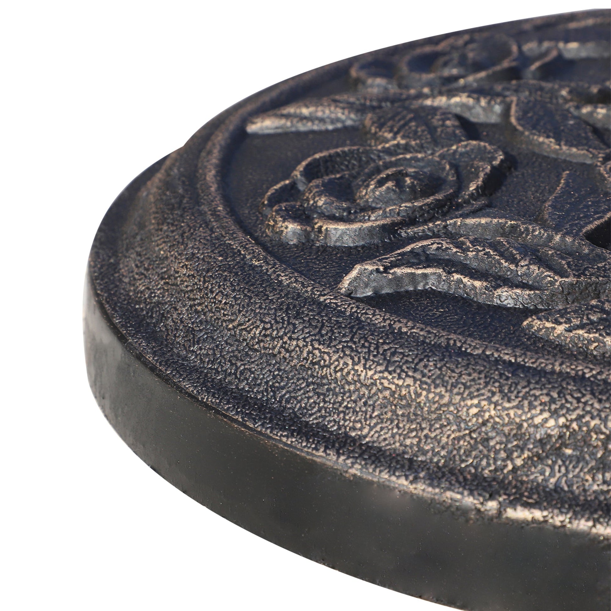 9kg Garden Parasol Base, Round Resin Sun Umbrella Base, Outdoor Umbrella Stand for 38mm or 48mm Outdoor Umbrella Poles, Bronze Tone