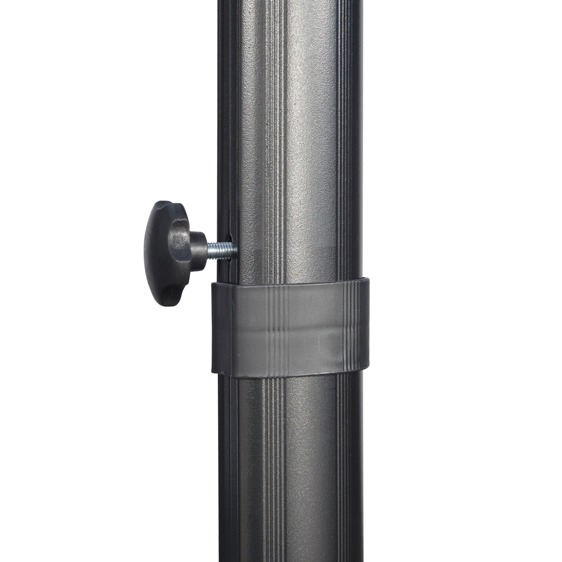 2.7 x 2.7 m Cantilever Parasol, Square Overhanging Umbrella with Cross Base, Crank Handle, Tilt, 360° Rotation and Aluminium Frame, Cream White