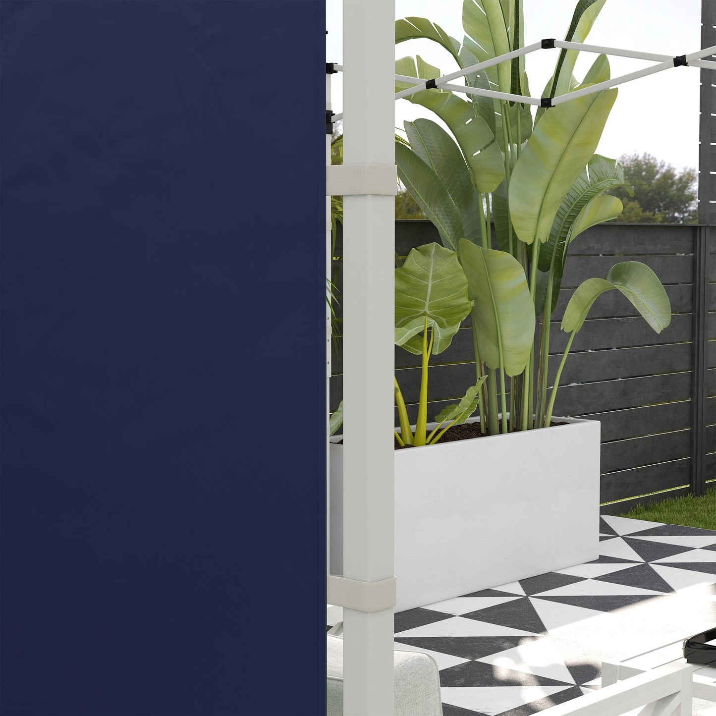 Gazebo Side Panels with Windows and Doors, for 3x3(m) or 3x6m Pop Up Gazebo, 2 Pack Sides Replacement, Blue