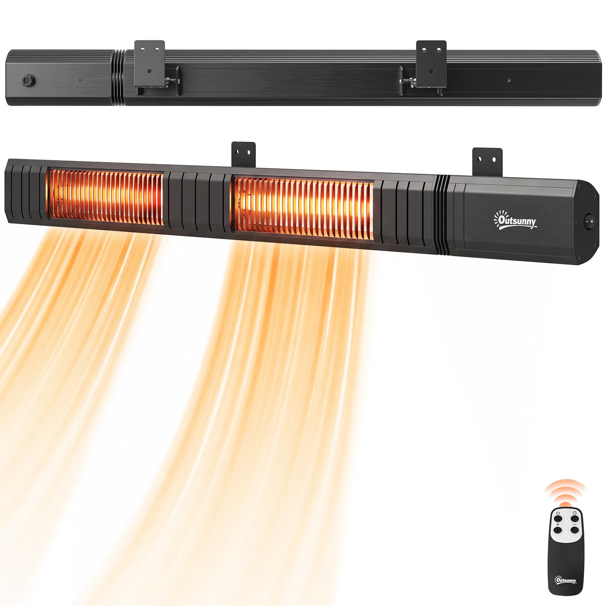 3000 W Electric Infrared Patio Heater, Wall Mounted IP65 Waterproof Outdoor Garden Heater with 9 Heat Settings, 24H Timer, Touch/Remote Control, LED Display for Indoor & Outdoor, Black