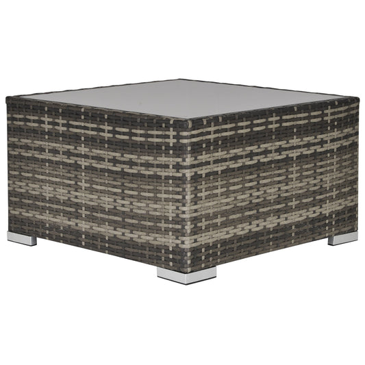 Patio Rattan Coffee Table Ready to Use Outdoor Furniture Suitable for Garden Backyard, Deep Grey