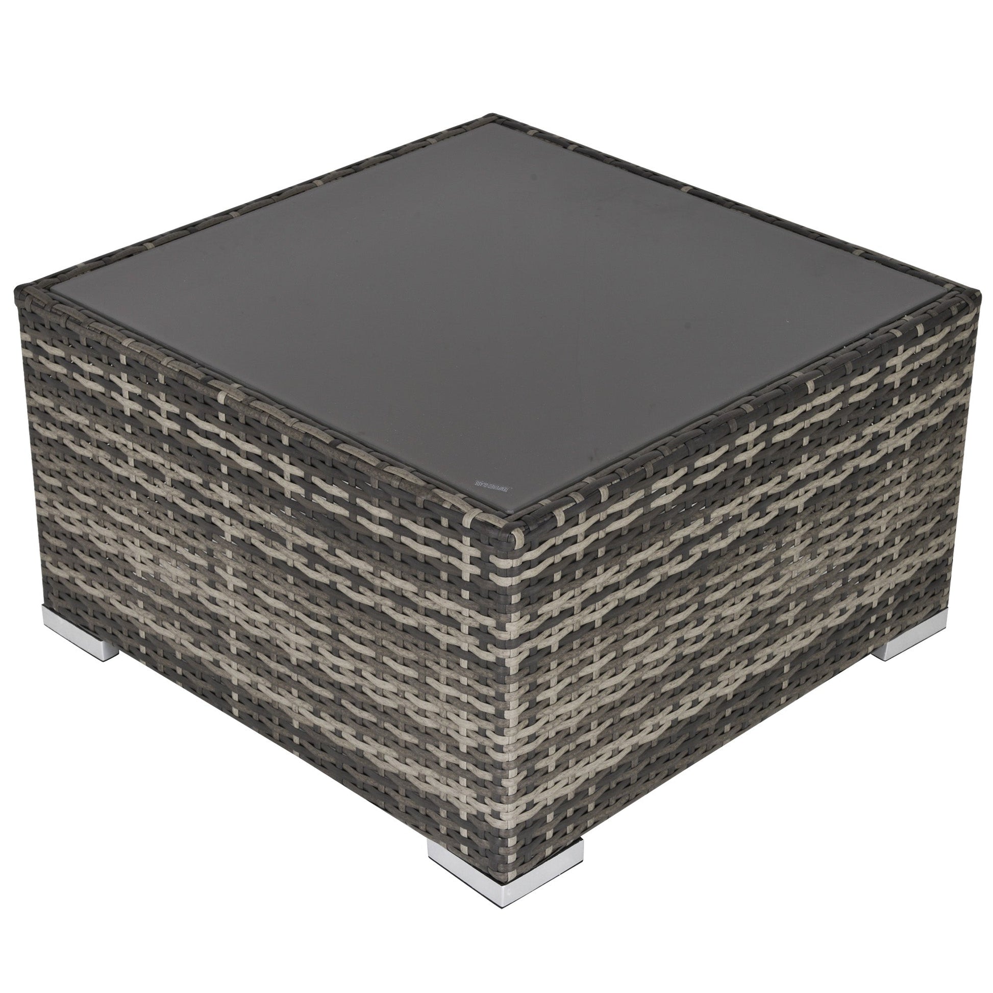 Patio Rattan Coffee Table Ready to Use Outdoor Furniture Suitable for Garden Backyard, Deep Grey