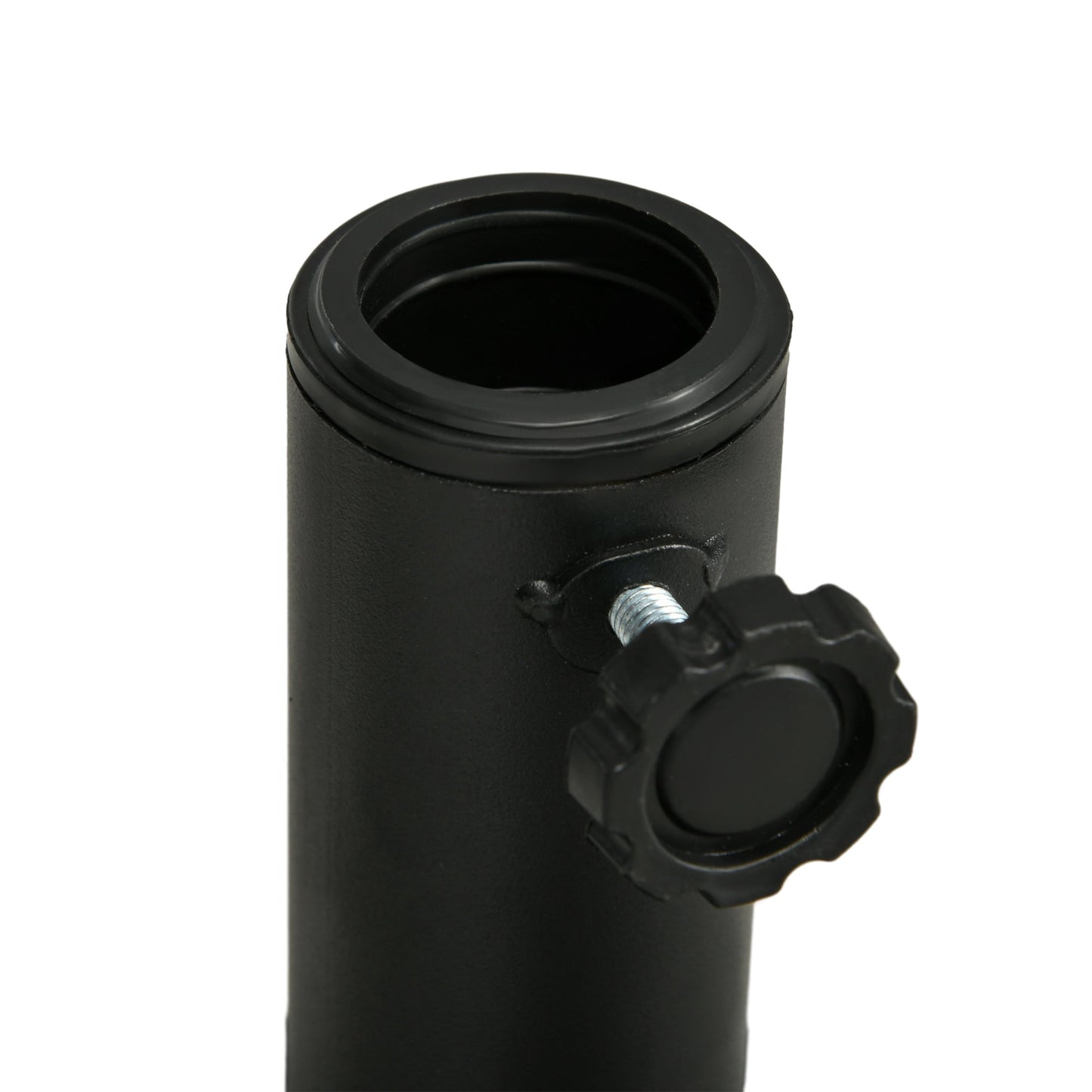 18kg Concrete Parasol Base with Rattan Effect, Heavy Duty Round Umbrella Stand, 45cm Dia. Patio Market Table Garden Parasol Stand for 38mm, 48mm Poles, Black