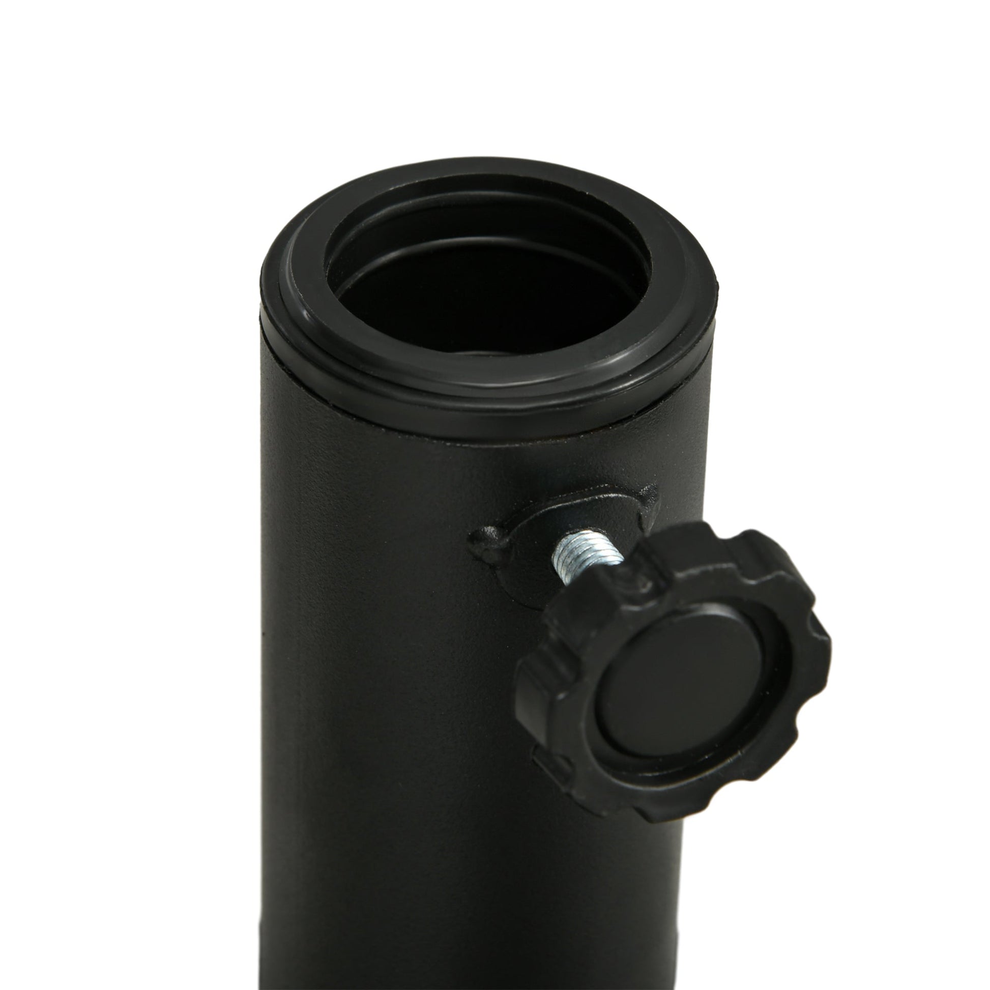 18kg Concrete Parasol Base with Rattan Effect, Heavy Duty Round Umbrella Stand, 45cm Dia. Patio Market Table Garden Parasol Stand for 38mm, 48mm Poles, Black