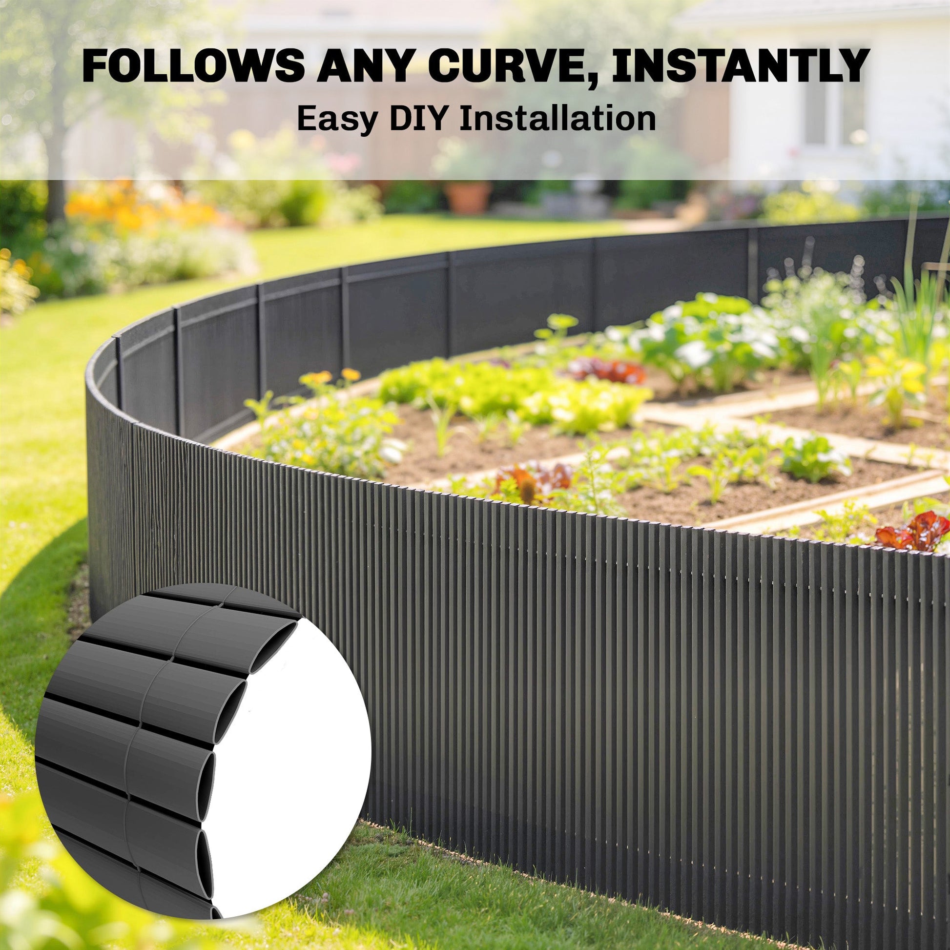 2Pcs Plastic Privacy Screening Fence, 1 m x 5 m Waterproof Windbreak Fence, UV-Resistant Garden Screening for Balcony, Terrace and Outdoor Use, Dark Grey