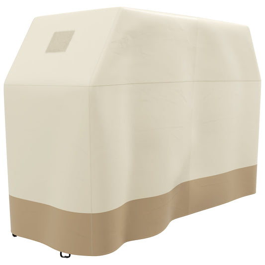 BBQ Cover for Rectangular Gas Grill, 300D Oxford Fabric Barbecue Covers, Waterproof UV Protection Rip-Proof, with Windproof Buckles, Beige, 188 x 71 x 125cm