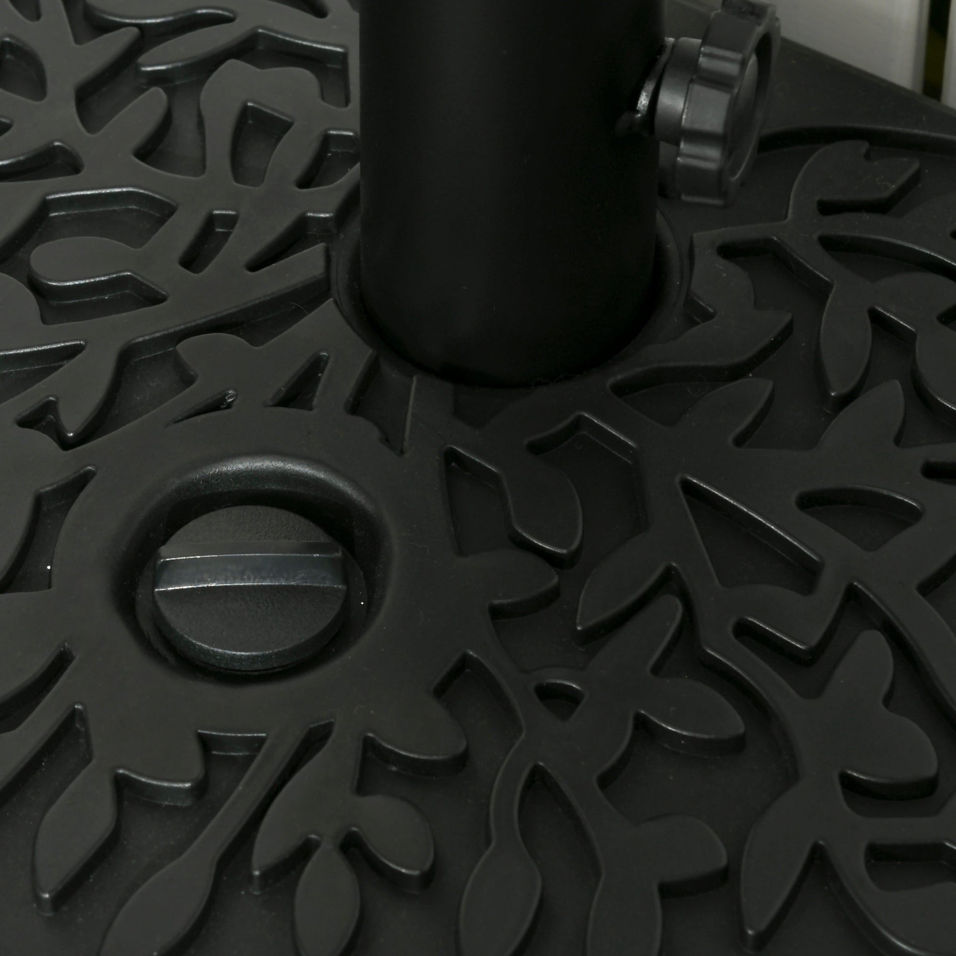 Half Round Umbrella Base, Half Patio Parasol Stand Holder for Deck, Garden, 18 kg Capacity Water or 21 kg Capacity Sand, Fit 3.8 cm or 4.8 cm Pole, Black