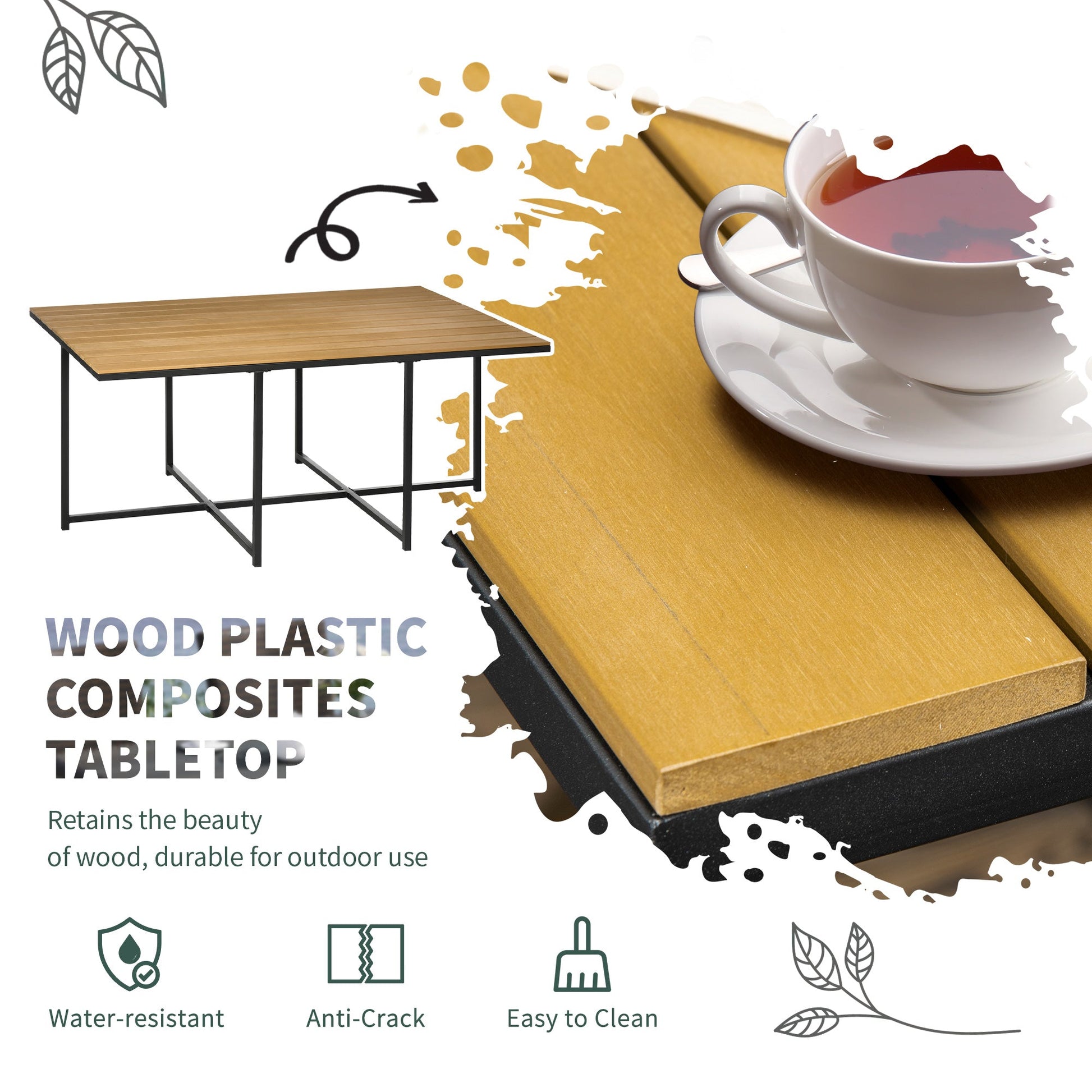 10 Seater Rattan Cube Garden Furniture Set, Rattan Dining Set with Cushions, Outdoor Dining Table and Chairs with 6 Armchairs, 4 Stools, Rectangular Wood Grain Plastic Top Table, Black