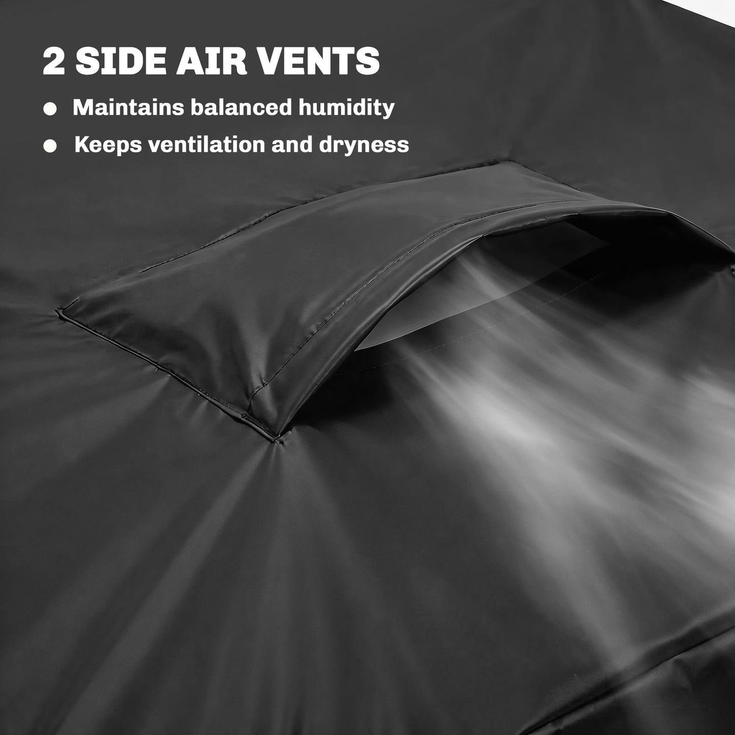 V-Shaped Garden Furniture Cover, Waterproof Outdoor rattan corner sofa cover with Air Vent, Heavy Duty 420D Oxford Fabric, Windproof, 216 x 216 cm, Black