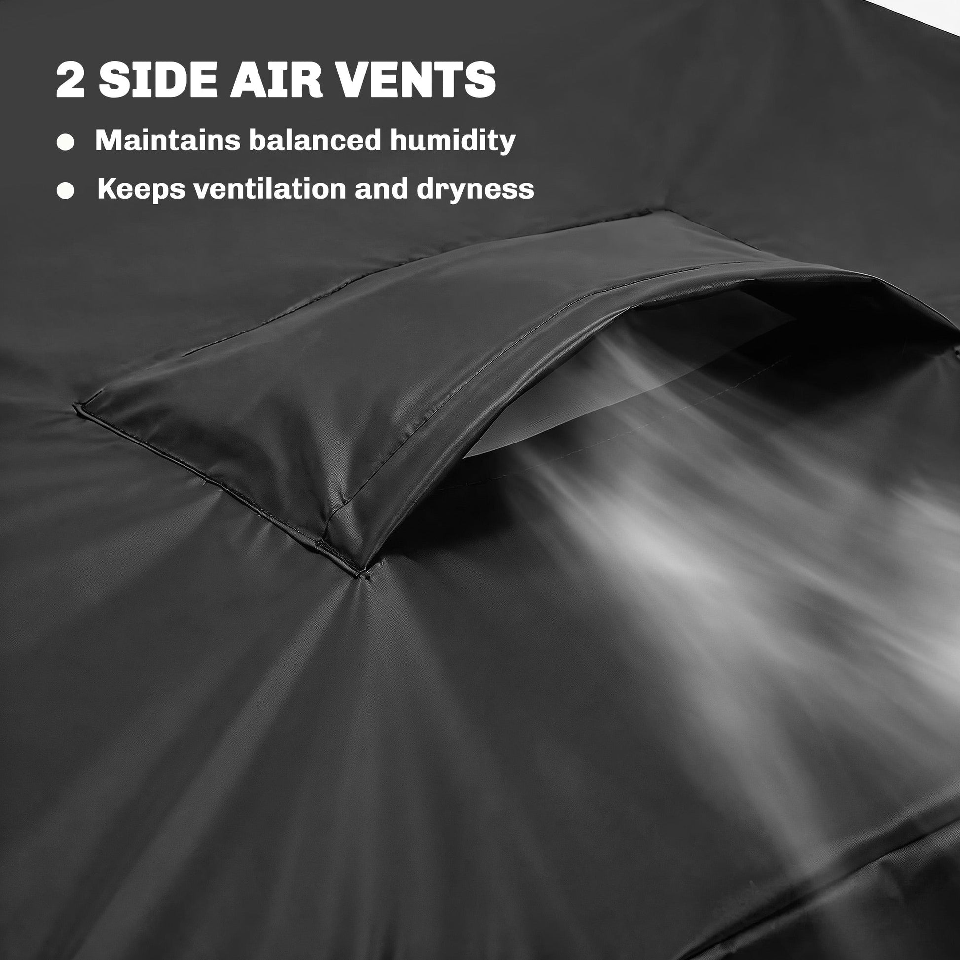 V-Shaped Garden Furniture Cover, Waterproof Outdoor rattan corner sofa cover with Air Vent, Heavy Duty 420D Oxford Fabric, Windproof, 216 x 216 cm, Black